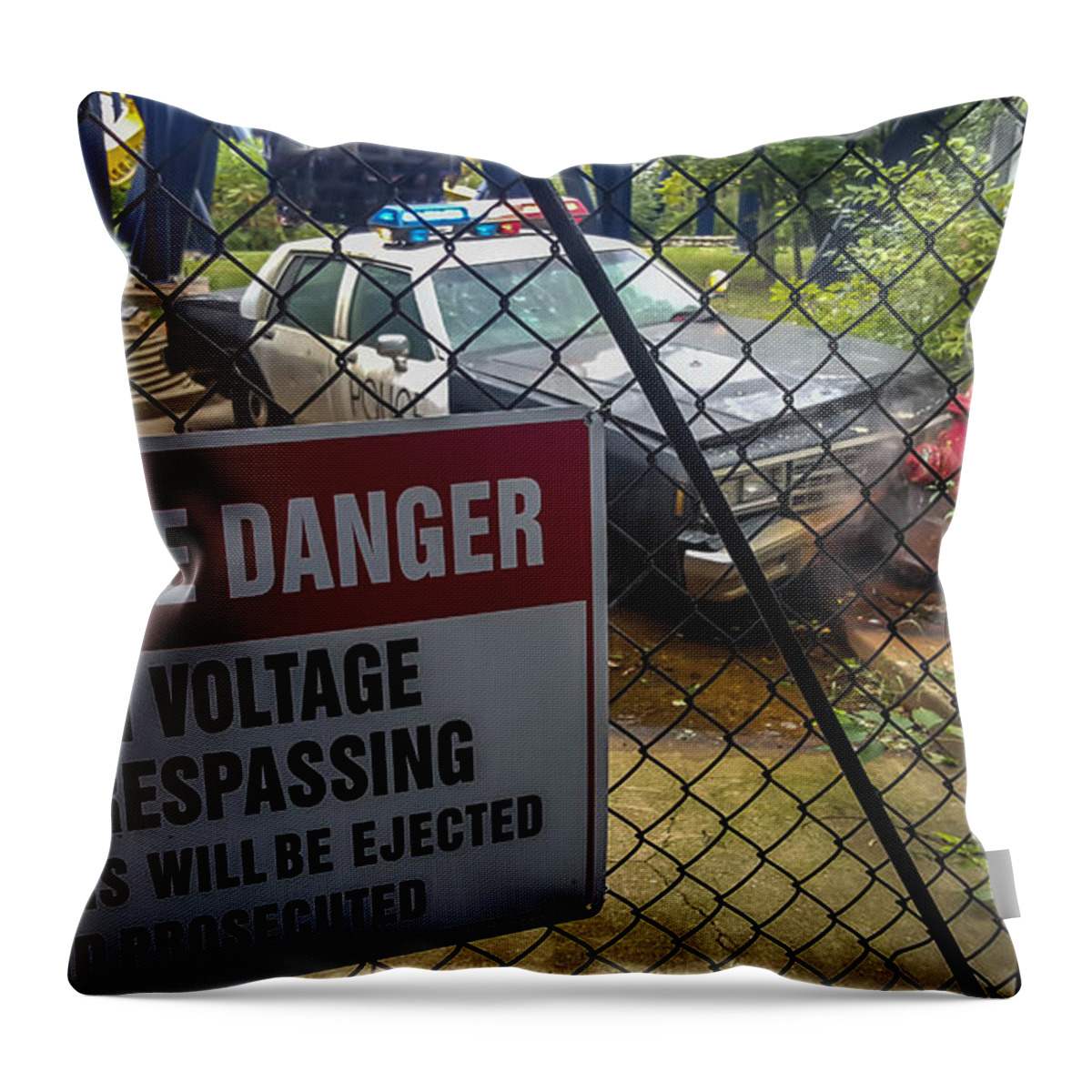 Crash Car Throw Pillow featuring the photograph Zombie Life by Britten Adams