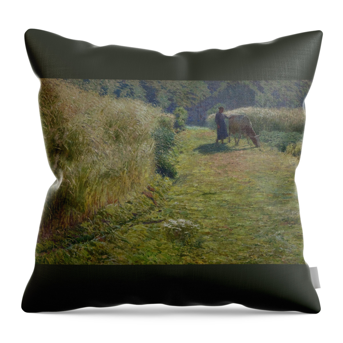 19th Century Art Throw Pillow featuring the painting Zomer by Emile Claus