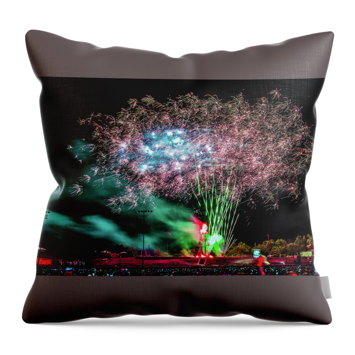 Burn Throw Pillow featuring the photograph Zozobra Burns by Paul LeSage