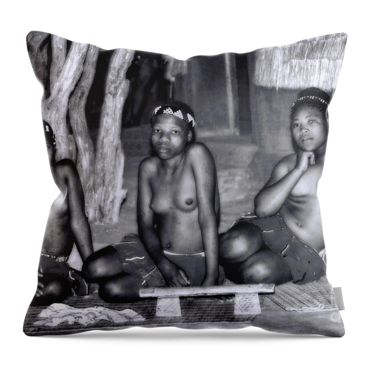 South Africa Nightly Campfires Dancing Throw Pillow featuring the photograph Zulu Women by Rick Bragan