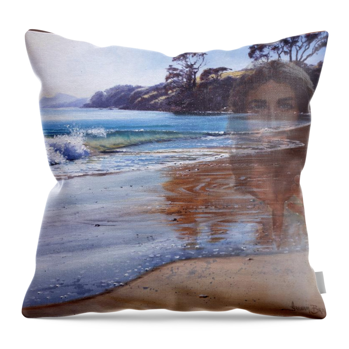  Throw Pillow featuring the painting 000068 by Graham Braddock
