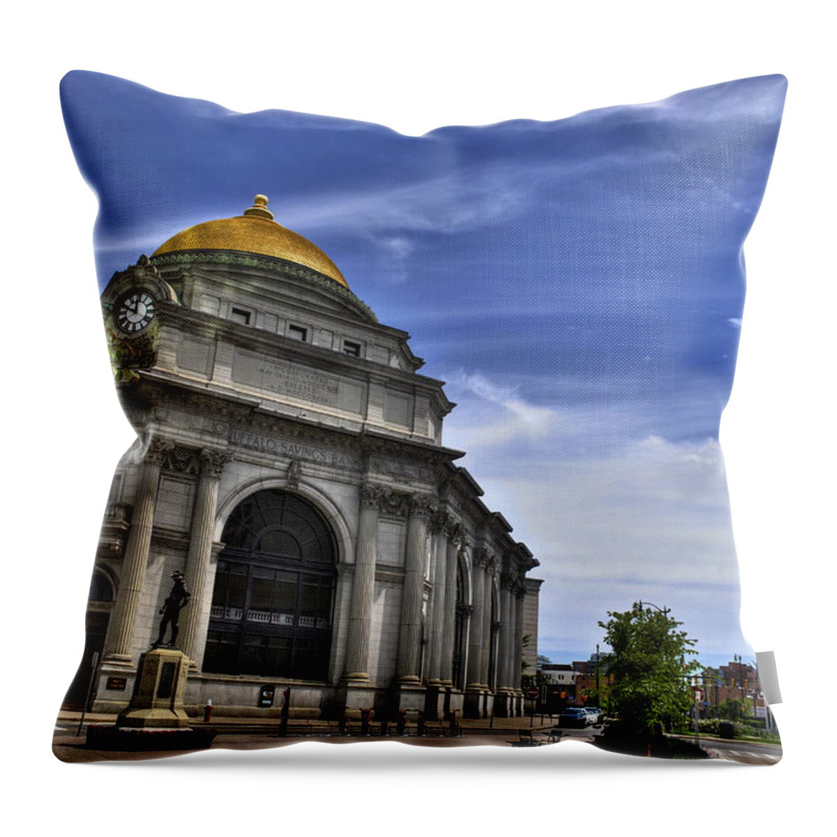 Buffalo Ny Throw Pillow featuring the photograph 002 Rooselvelt Plaza 2019 by Michael Frank Jr