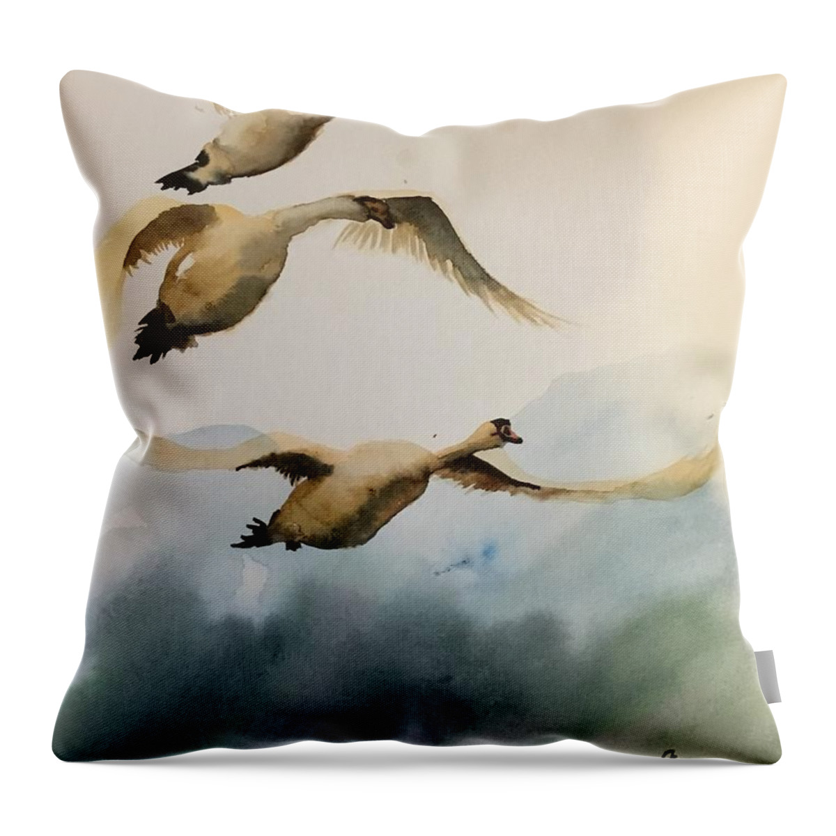 Let’s Fly Throw Pillow featuring the painting 1082019 by Han in Huang wong