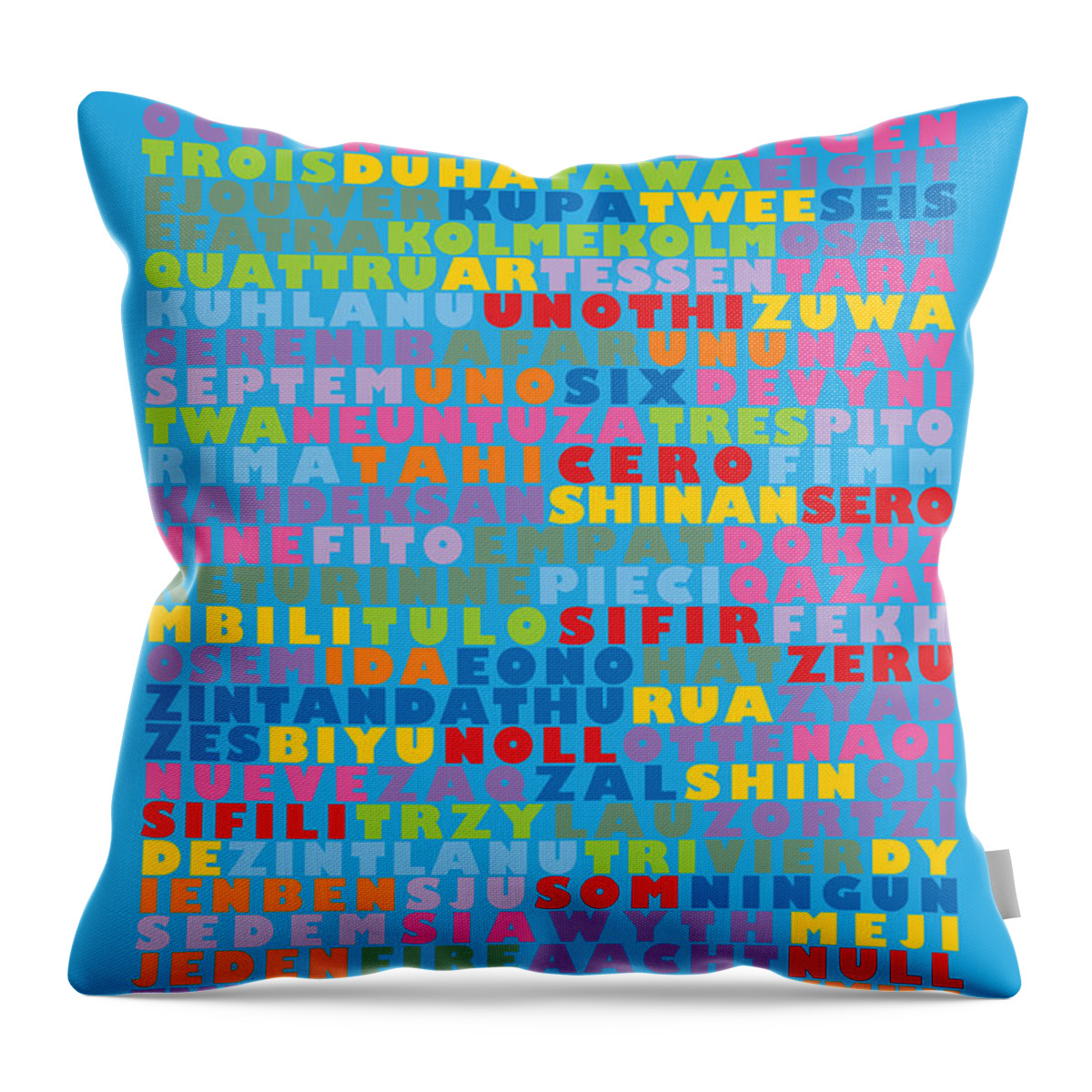 Kids Throw Pillow featuring the digital art 116 digits of Pi in 64 languages #5 by Martin Krzywinski