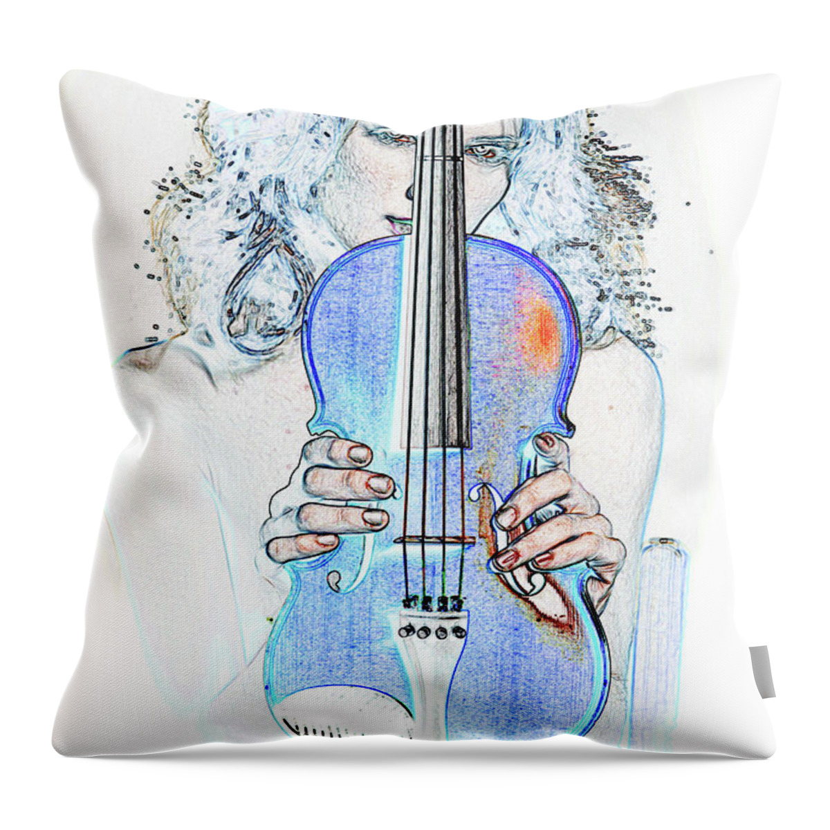 Artsy Throw Pillow featuring the photograph 418.1854 Violin Musician #1 by M K Miller