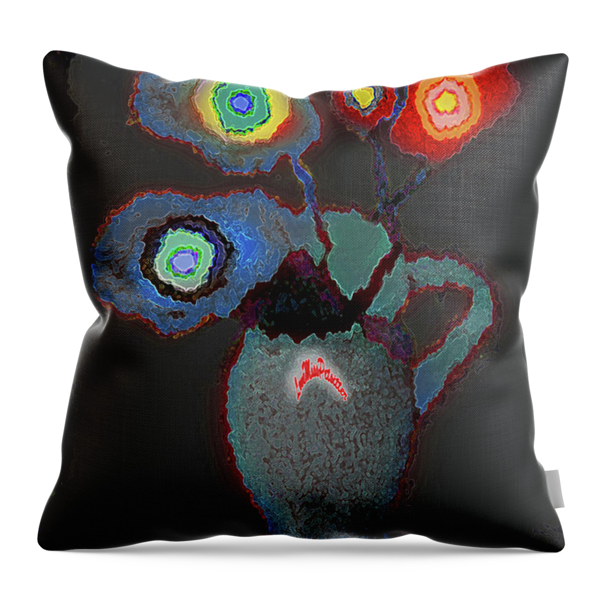 Art Throw Pillow featuring the digital art Abstract Floral Art 356 by Miss Pet Sitter
