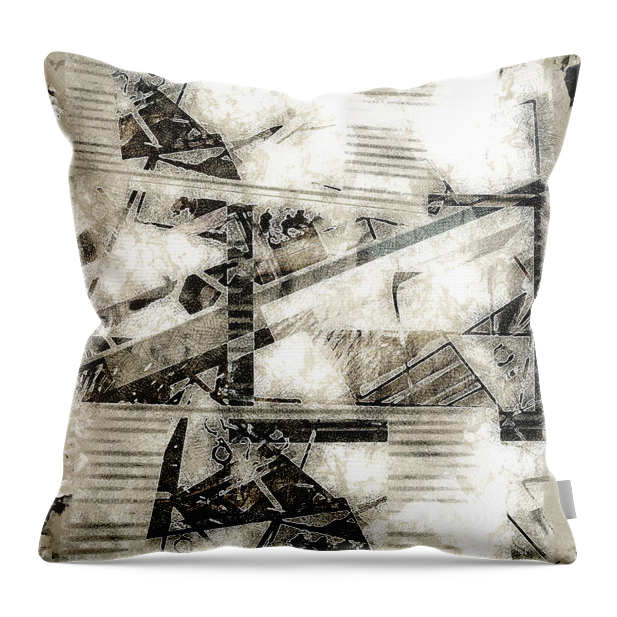 Abstract Throw Pillow featuring the digital art Abstract Triptych #1 by Art Di
