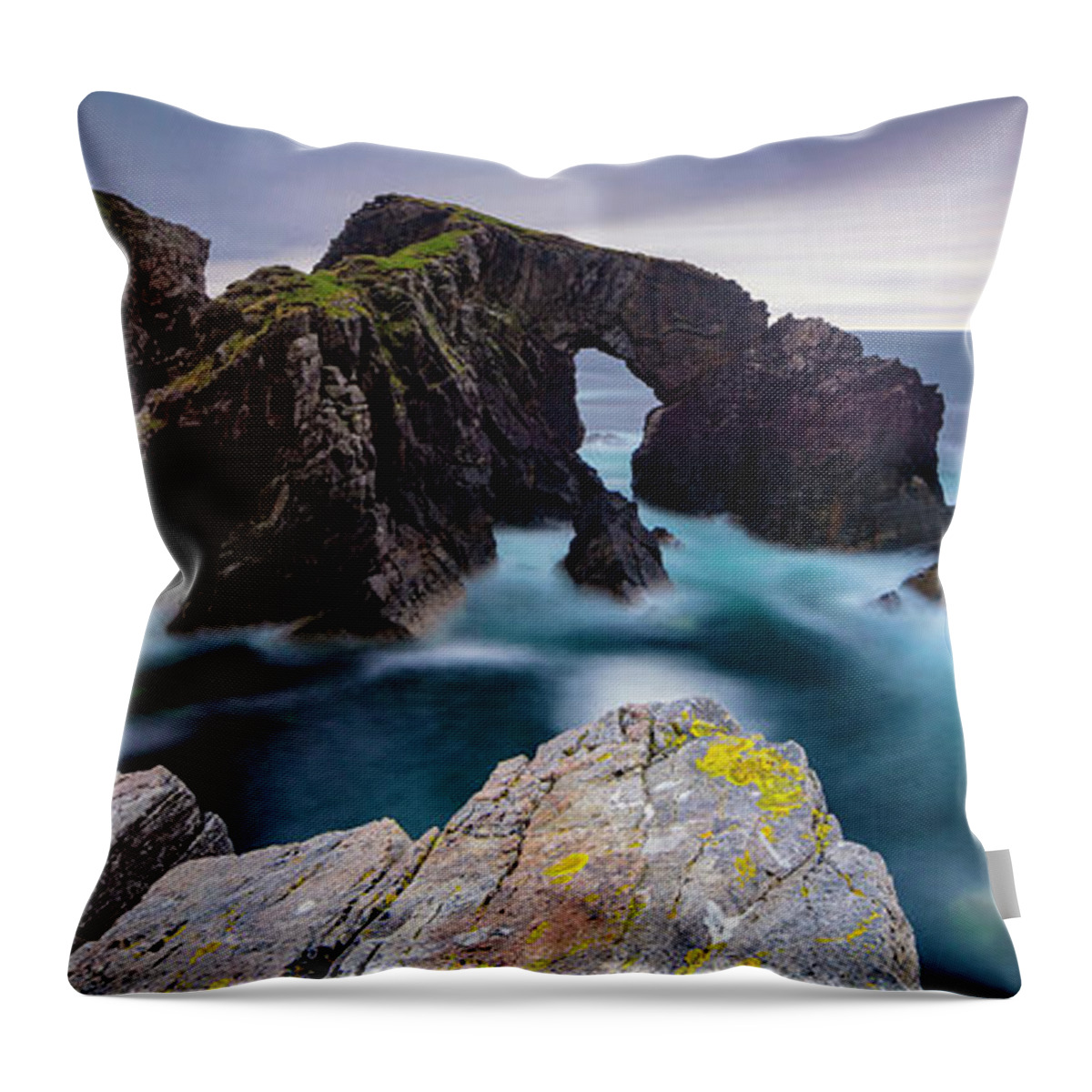 Estock Throw Pillow featuring the digital art Arch Sea Stack Formation #1 by Maurizio Rellini