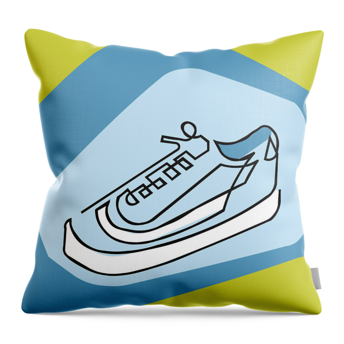 Activity Throw Pillow featuring the drawing Athletic Shoe #1 by CSA Images