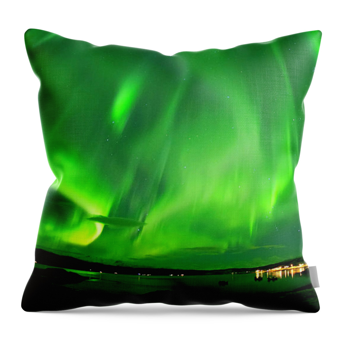 00564075 Throw Pillow featuring the photograph Aurora Borealis Over Norway #1 by Hiroya Minakuchi