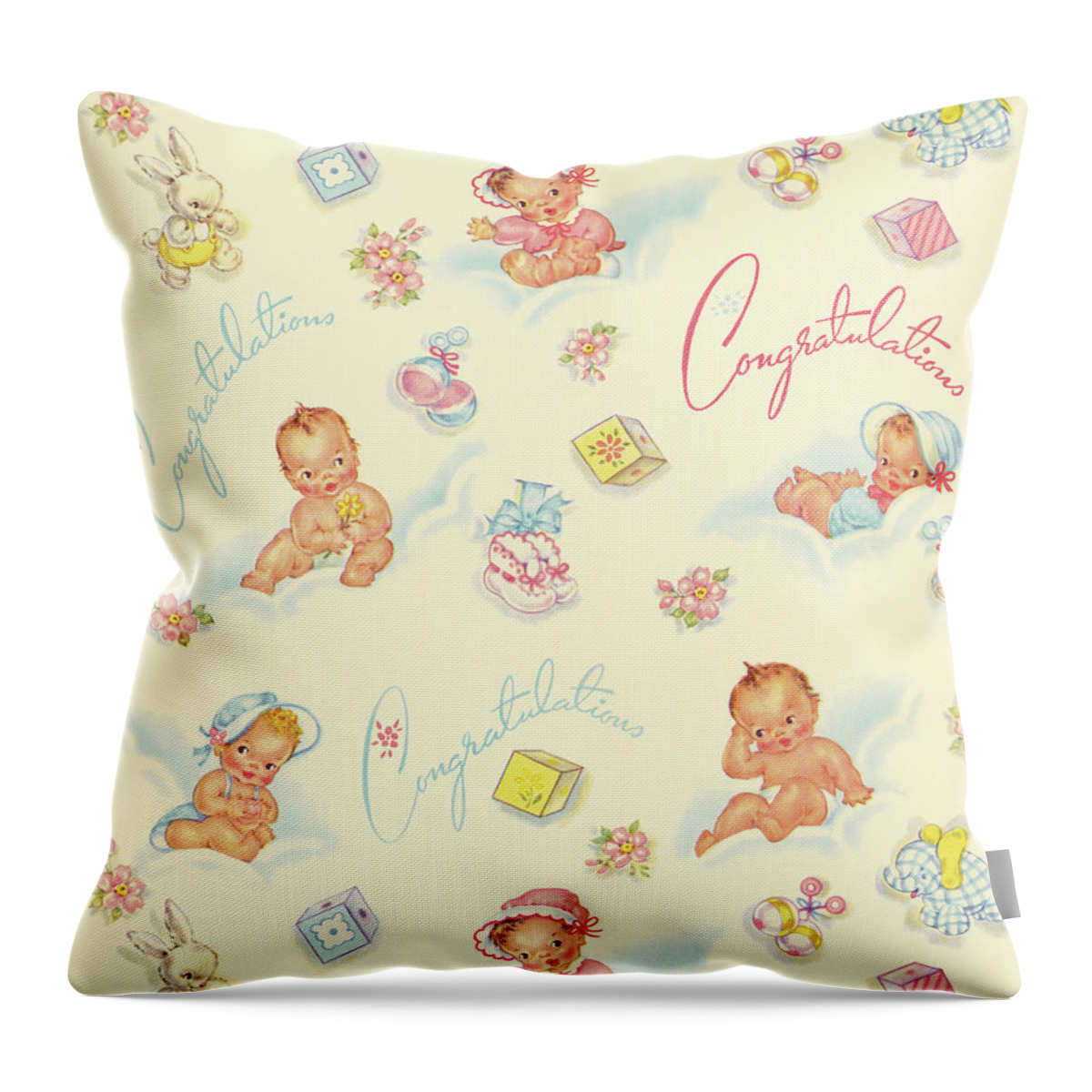 Background Throw Pillow featuring the drawing Baby Pattern #1 by CSA Images