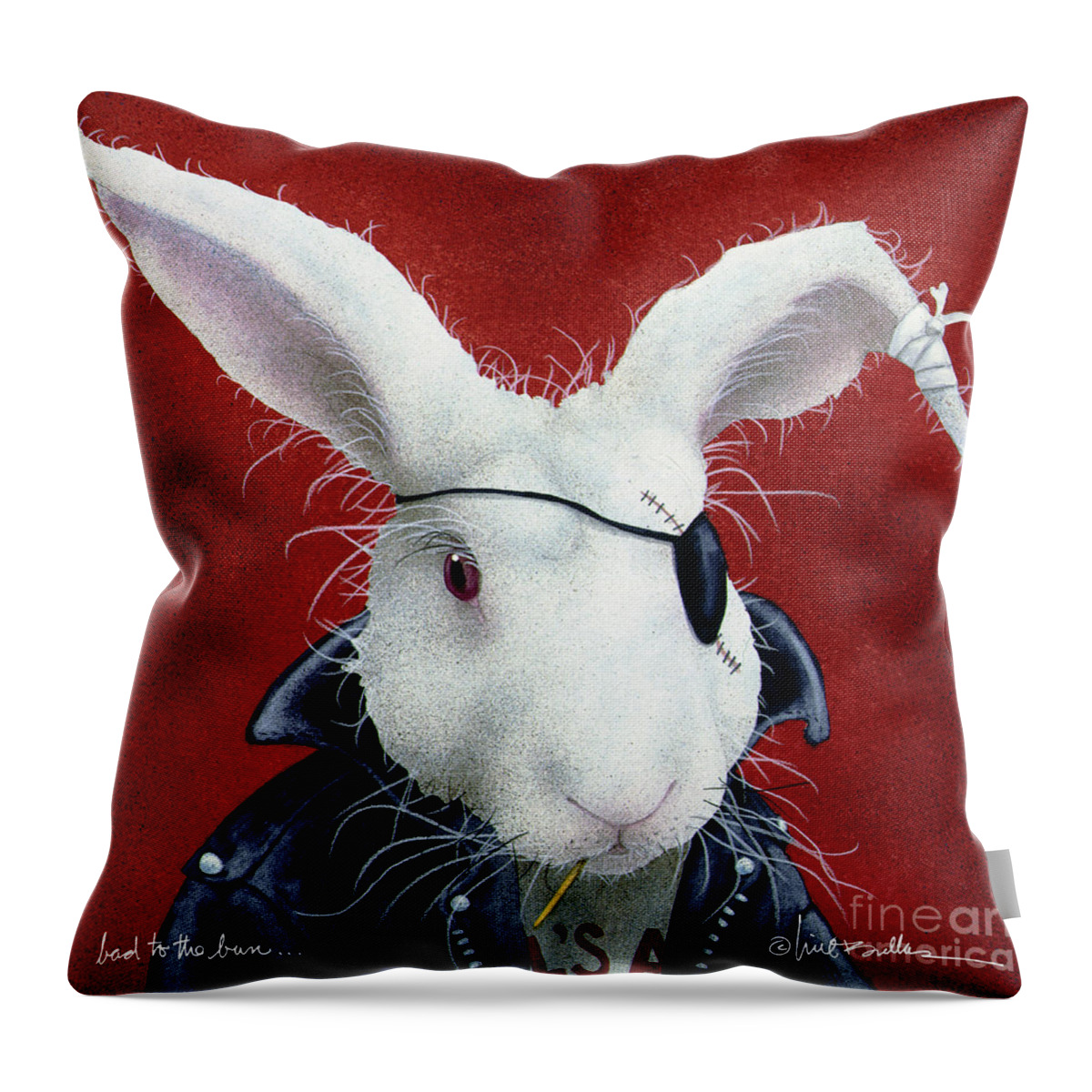 Art Throw Pillow featuring the painting Bad To The Bun... #1 by Will Bullas