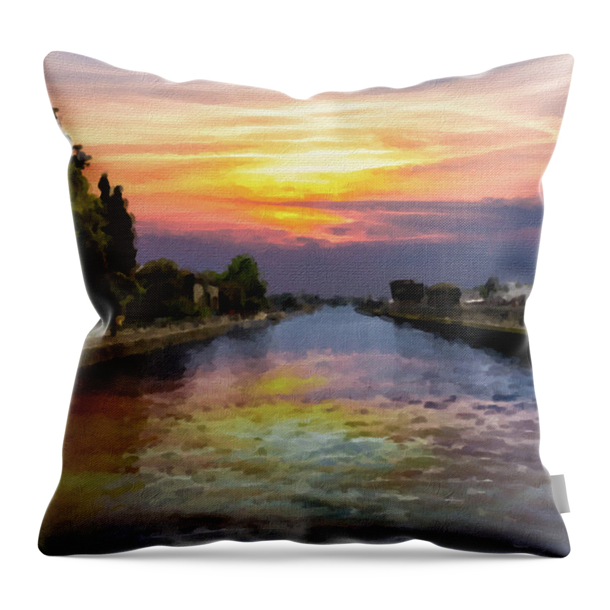 Water Throw Pillow featuring the photograph Ballard Locks at Sunrise #1 by Darryl Brooks