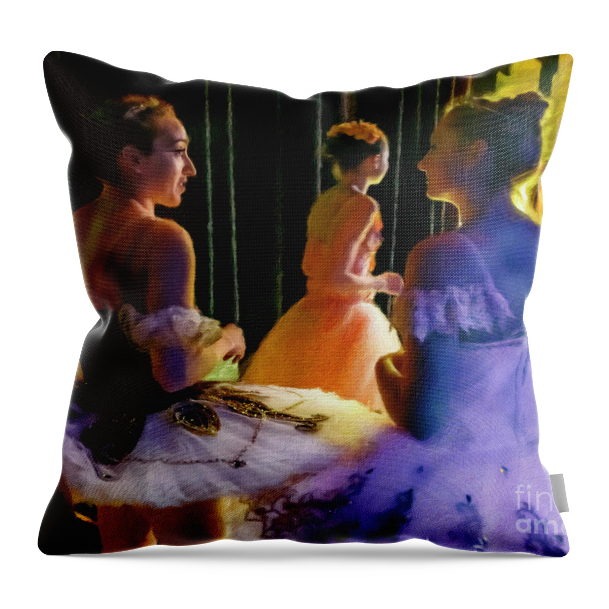Ballerina Throw Pillow featuring the photograph Ballerina Discussions #1 by Craig J Satterlee