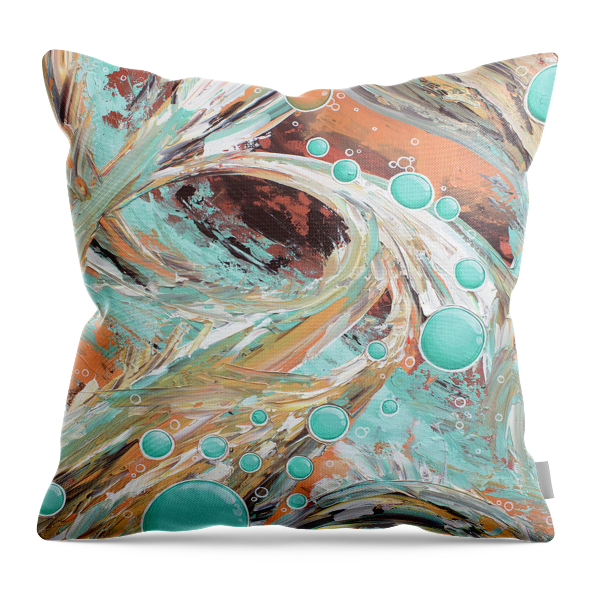 Abstract Throw Pillow featuring the painting Beach Glass #2 by William Love