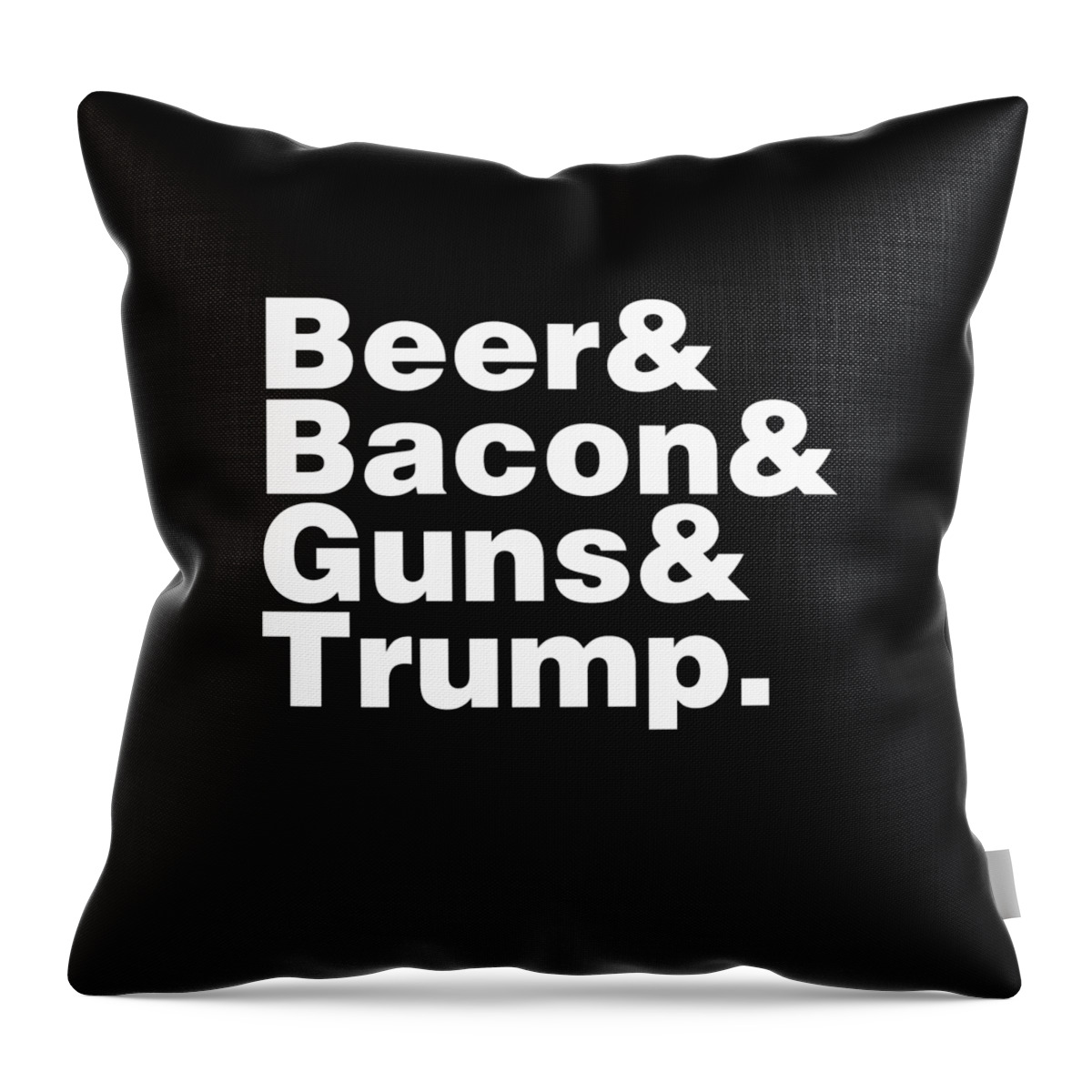 Cool Throw Pillow featuring the digital art Beer Bacon Guns And Trump #1 by Flippin Sweet Gear