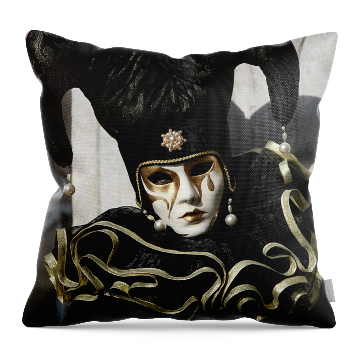 Vertical Throw Pillow featuring the photograph Black Jester #2 by Donna Corless