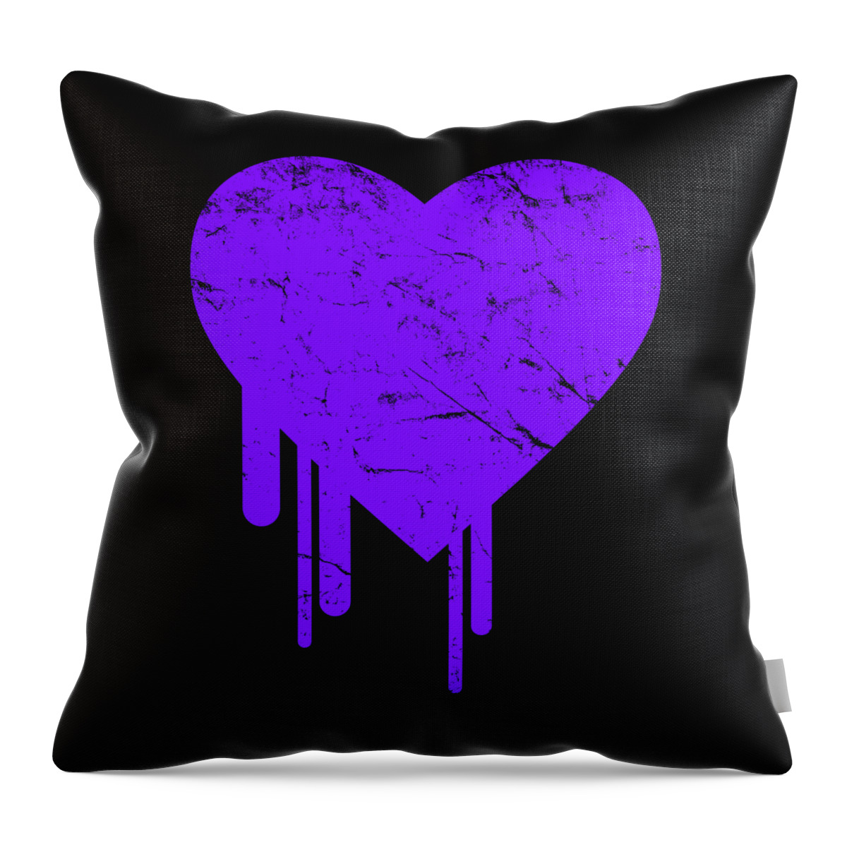 Cool Throw Pillow featuring the digital art Bleeding Purple Heart #1 by Flippin Sweet Gear
