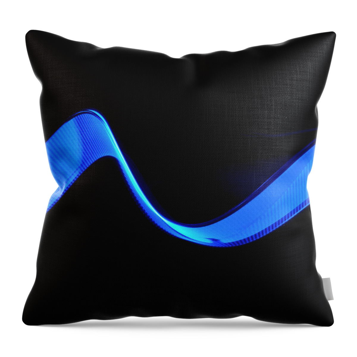 Laser Throw Pillow featuring the photograph Blue Abstract Coloured Lights Trails #1 by John Rensten