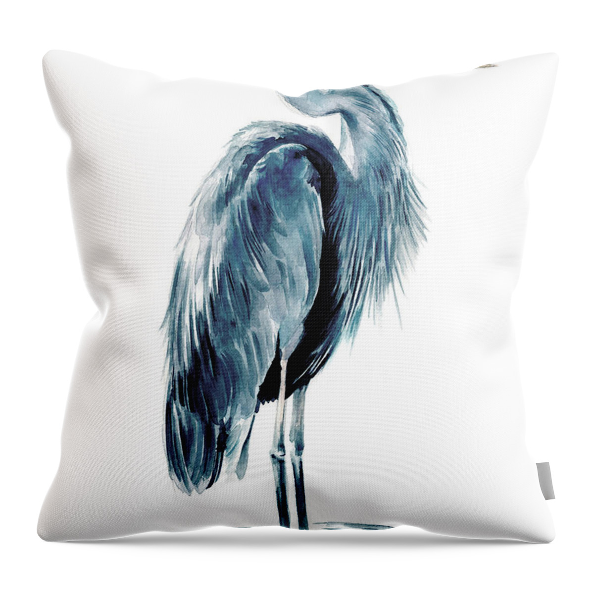 Coastal Throw Pillow featuring the painting Blue Blue Heron I #1 by Jennifer Paxton Parker