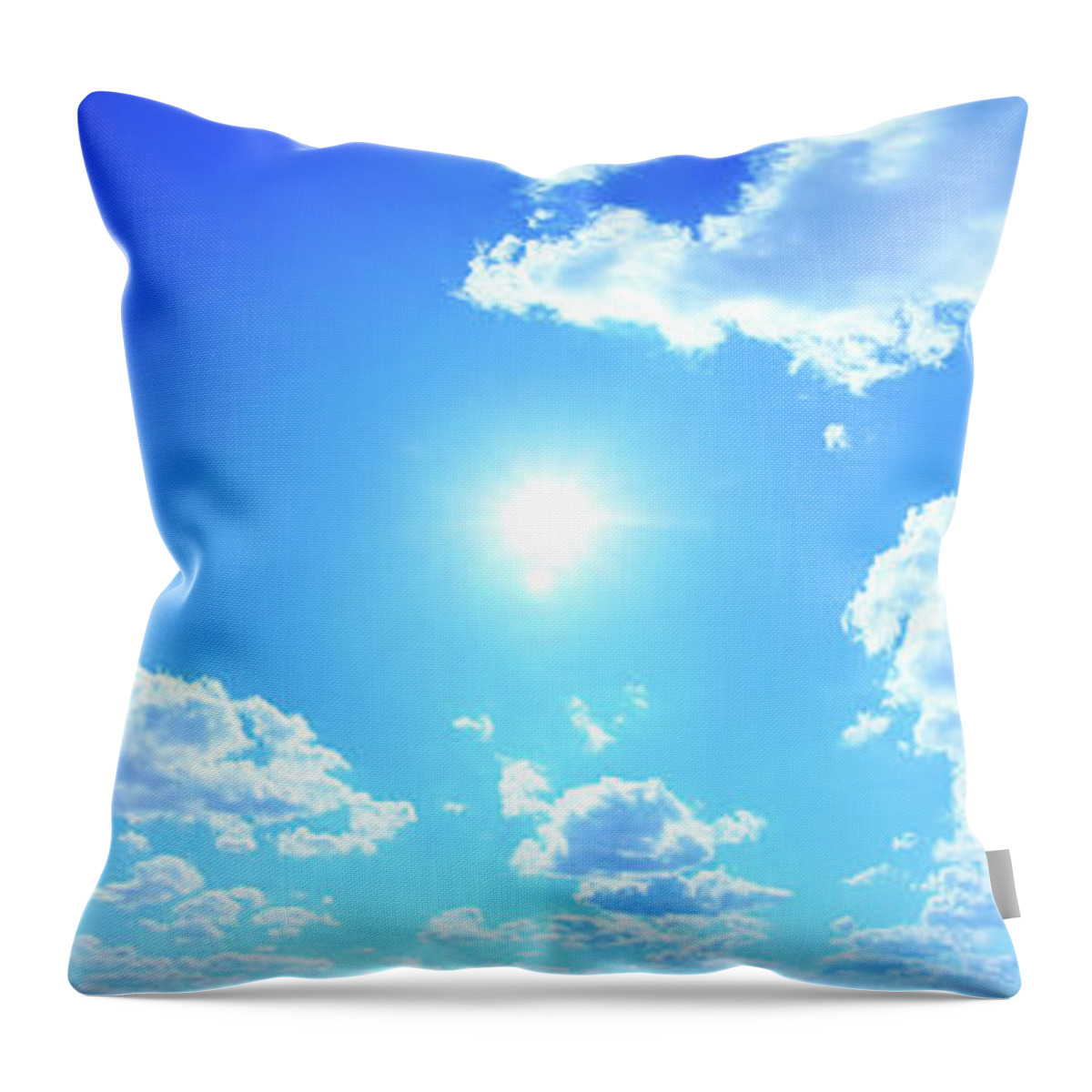 Scenics Throw Pillow featuring the photograph Blue Sky Panorama #1 by Konradlew