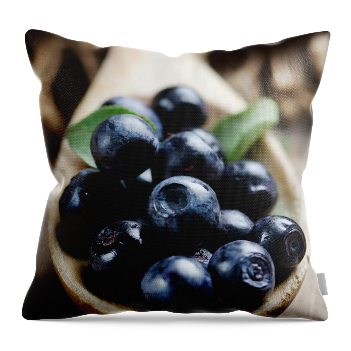 Blueberry Throw Pillow featuring the photograph Blueberry #1 by Jelena Jovanovic