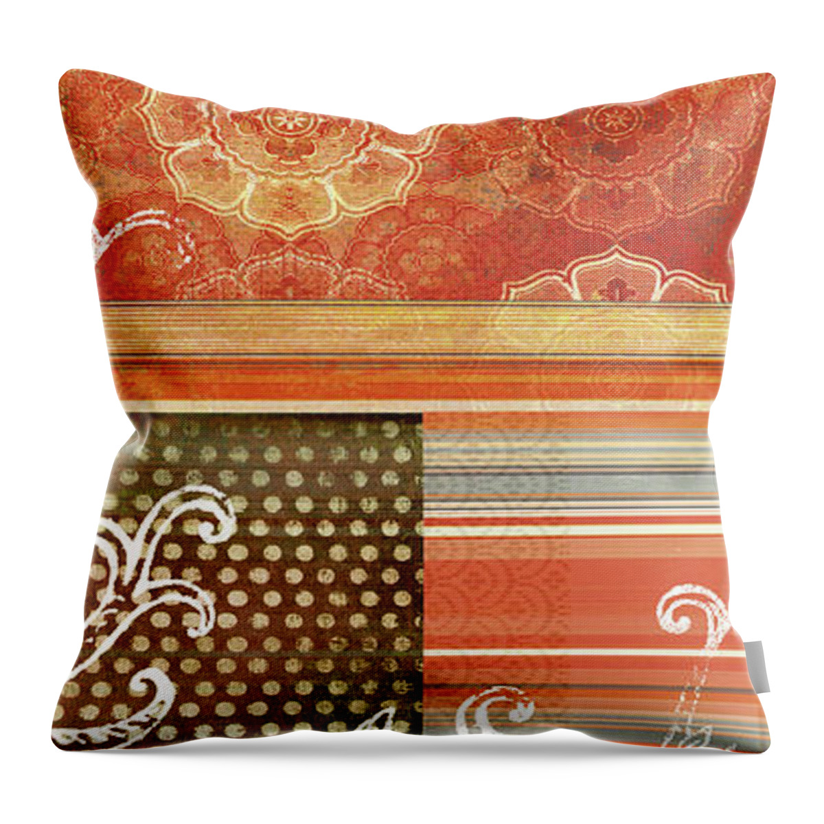 Textile Throw Pillow featuring the painting Bohemian Echo IIi #1 by Jason Higby