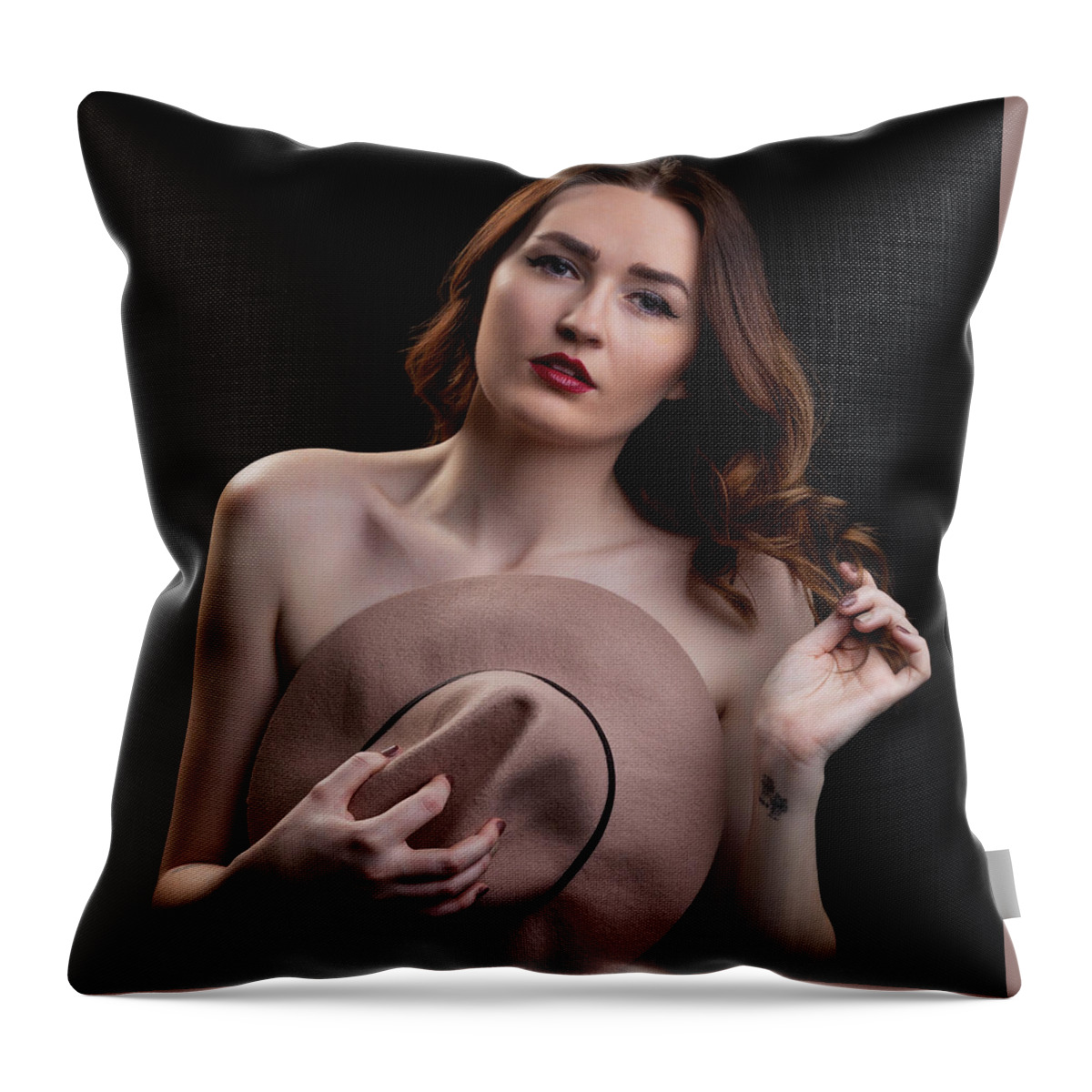 Bow Tie Throw Pillow featuring the photograph Bow Ties And Hats #1 by La Bella Vita Boudoir