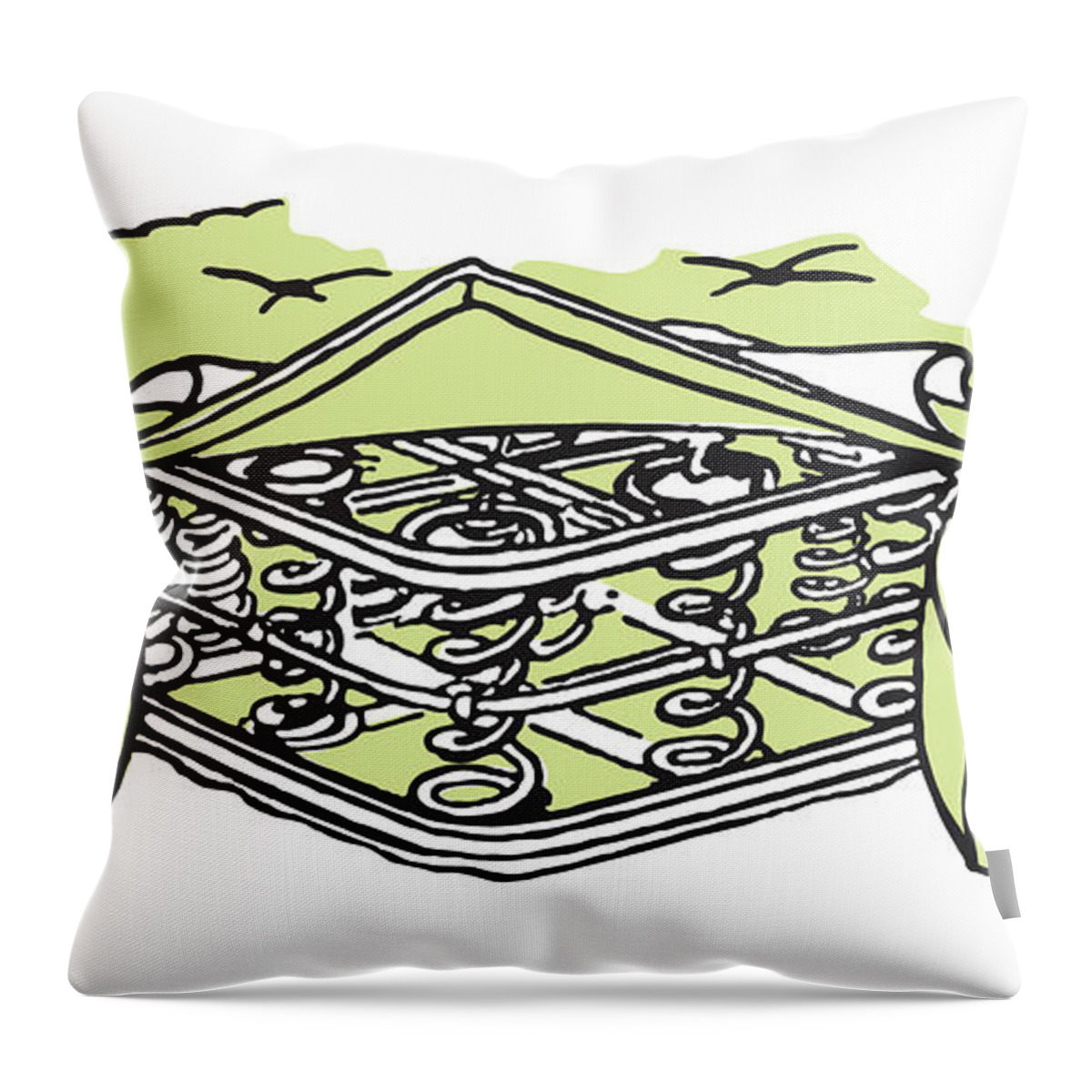 Bed Throw Pillow featuring the drawing Box Springs #1 by CSA Images