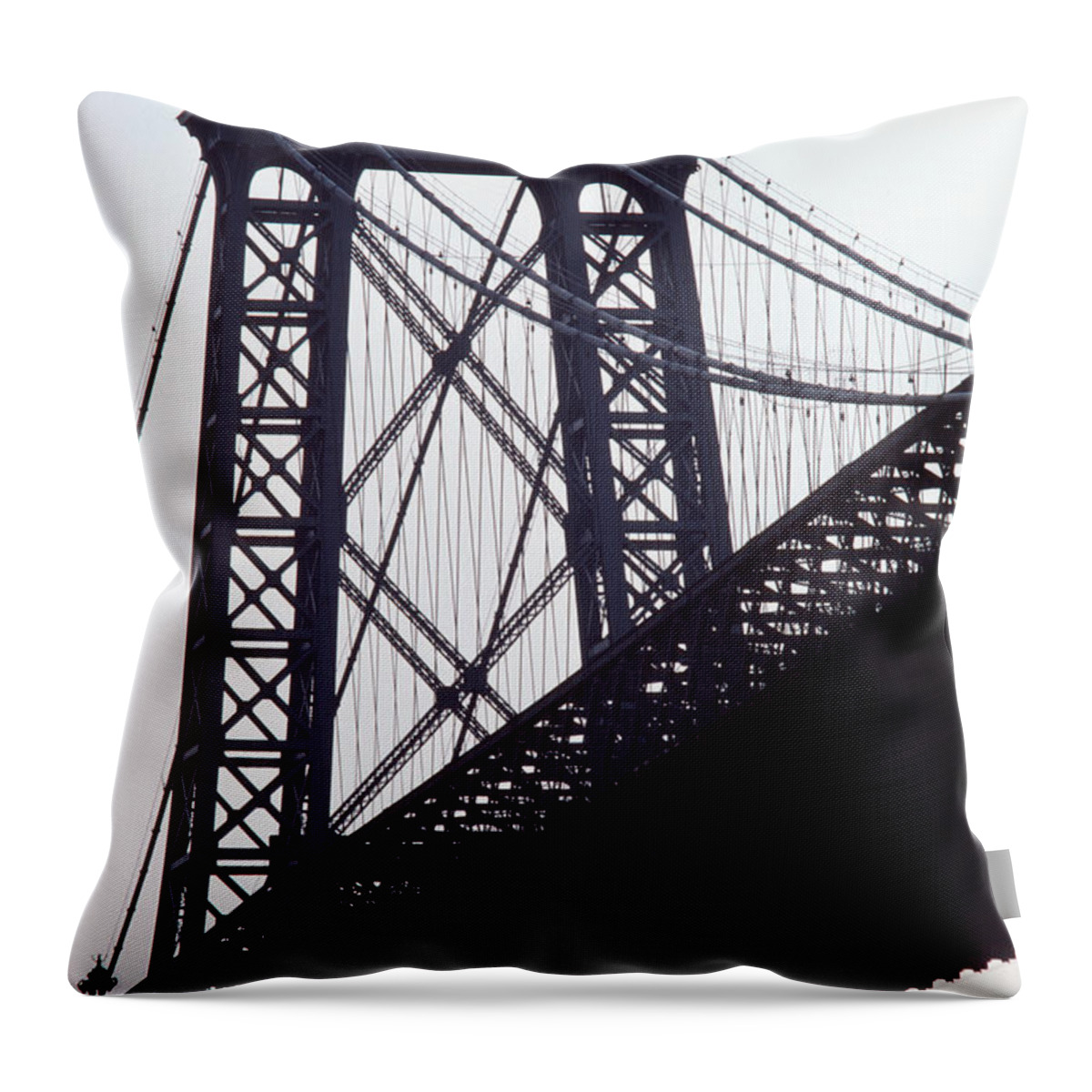 Built Structure Throw Pillow featuring the photograph Brooklyn Bridge #1 by Dick Luria