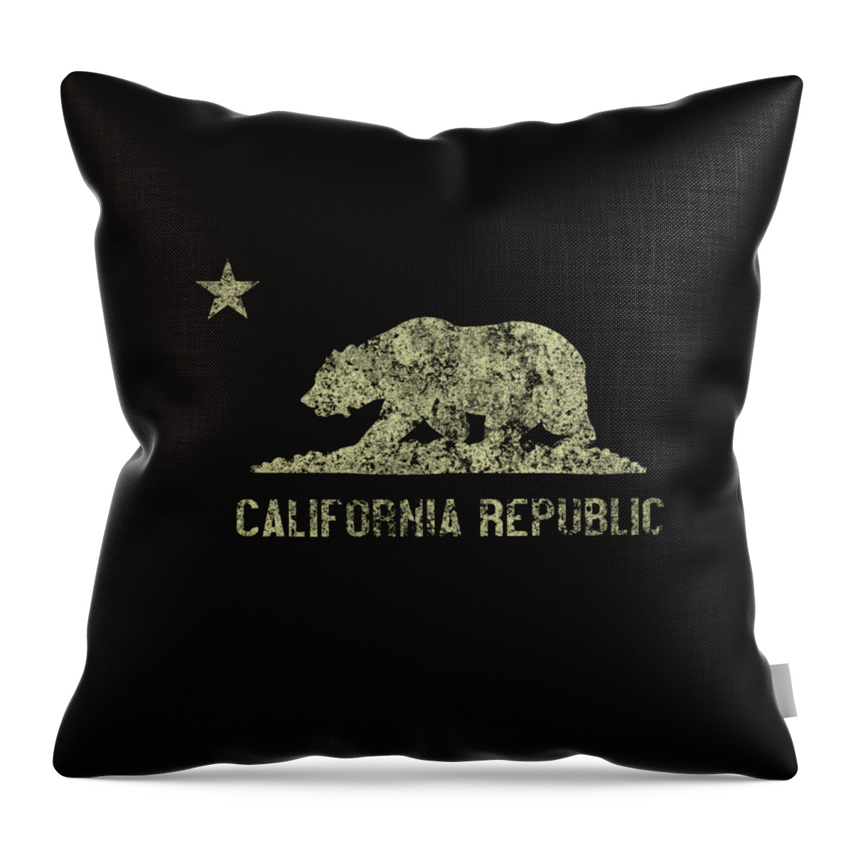 Cool Throw Pillow featuring the digital art California Republic Vintage #1 by Flippin Sweet Gear