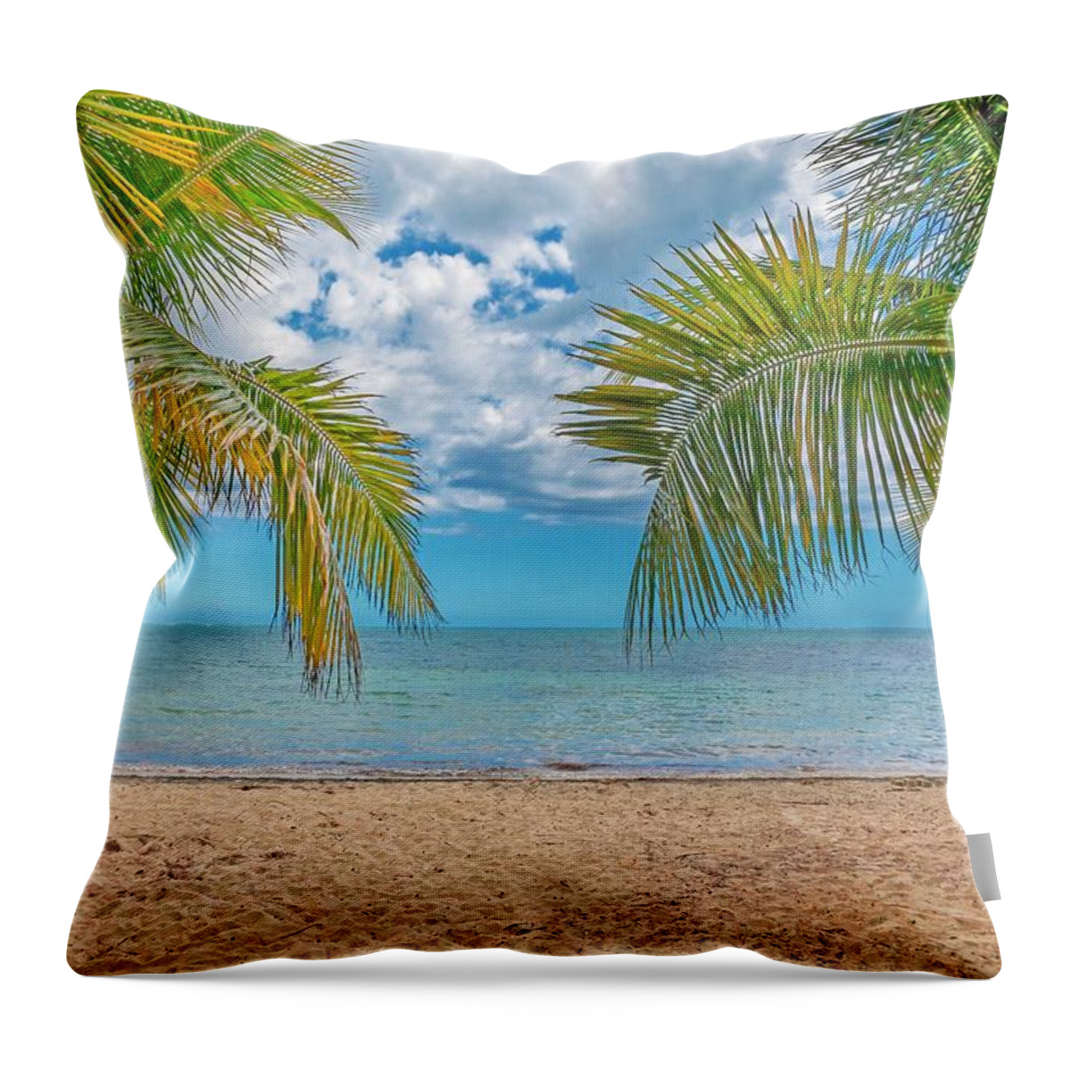 Estock Throw Pillow featuring the digital art Cana Gorda Beach, Puerto Rico #1 by Lumiere