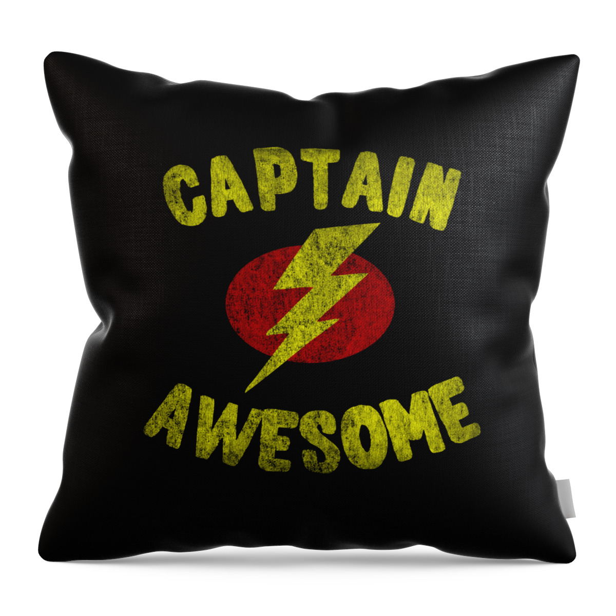 Cool Throw Pillow featuring the digital art Captain Awesome Vintage #1 by Flippin Sweet Gear