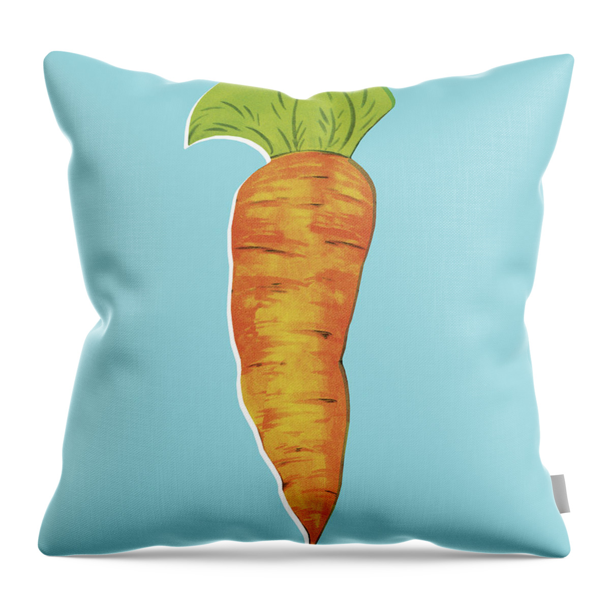 Campy Throw Pillow featuring the drawing Carrot #1 by CSA Images