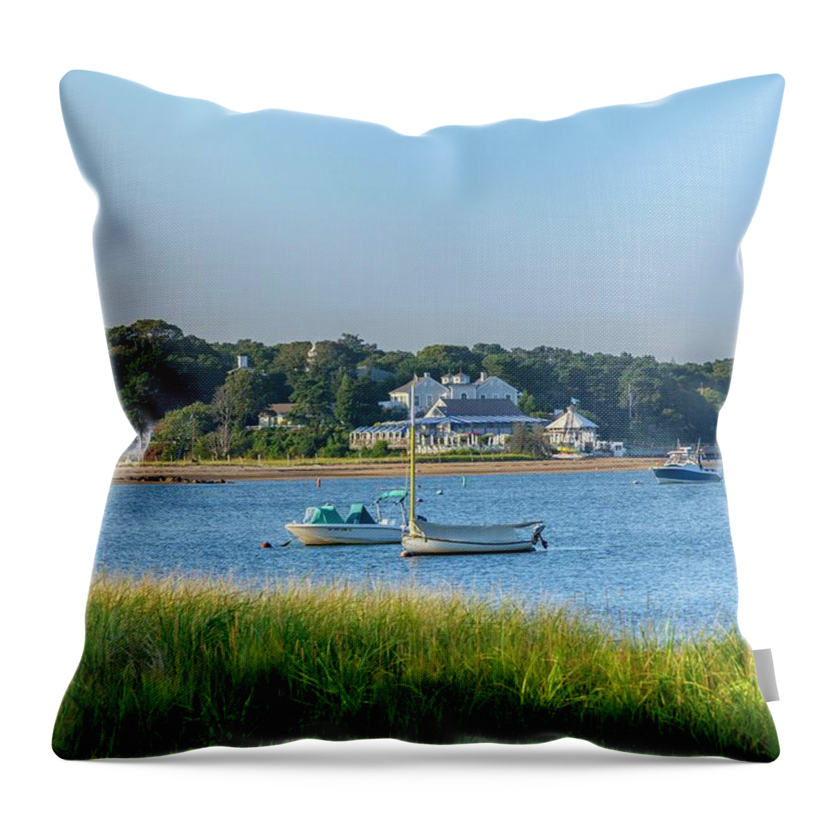 Estock Throw Pillow featuring the digital art Chatham Private Beach, Cape Cod, Ma #1 by Lumiere