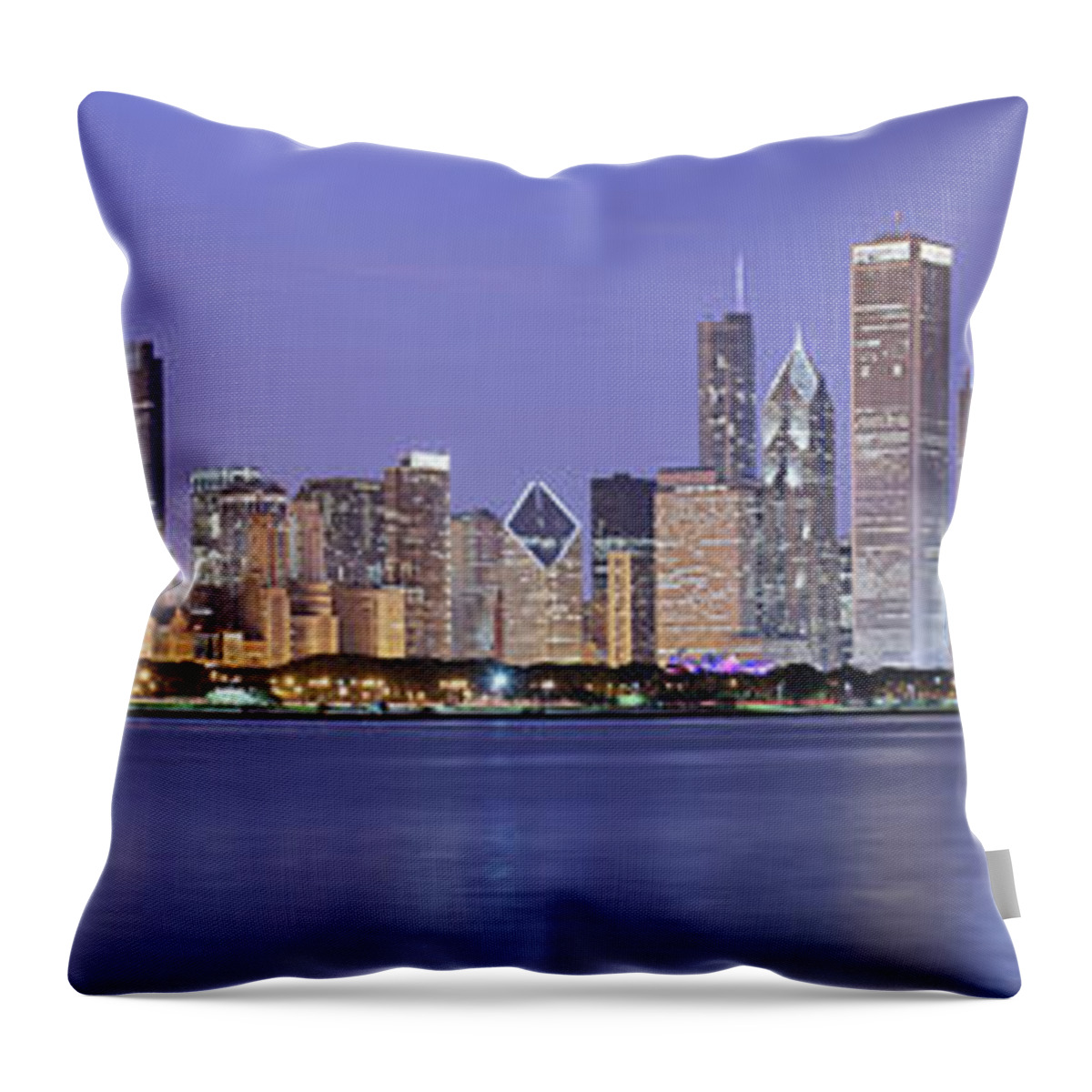 Lake Michigan Throw Pillow featuring the photograph Chicago Skyline #1 by S. Greg Panosian