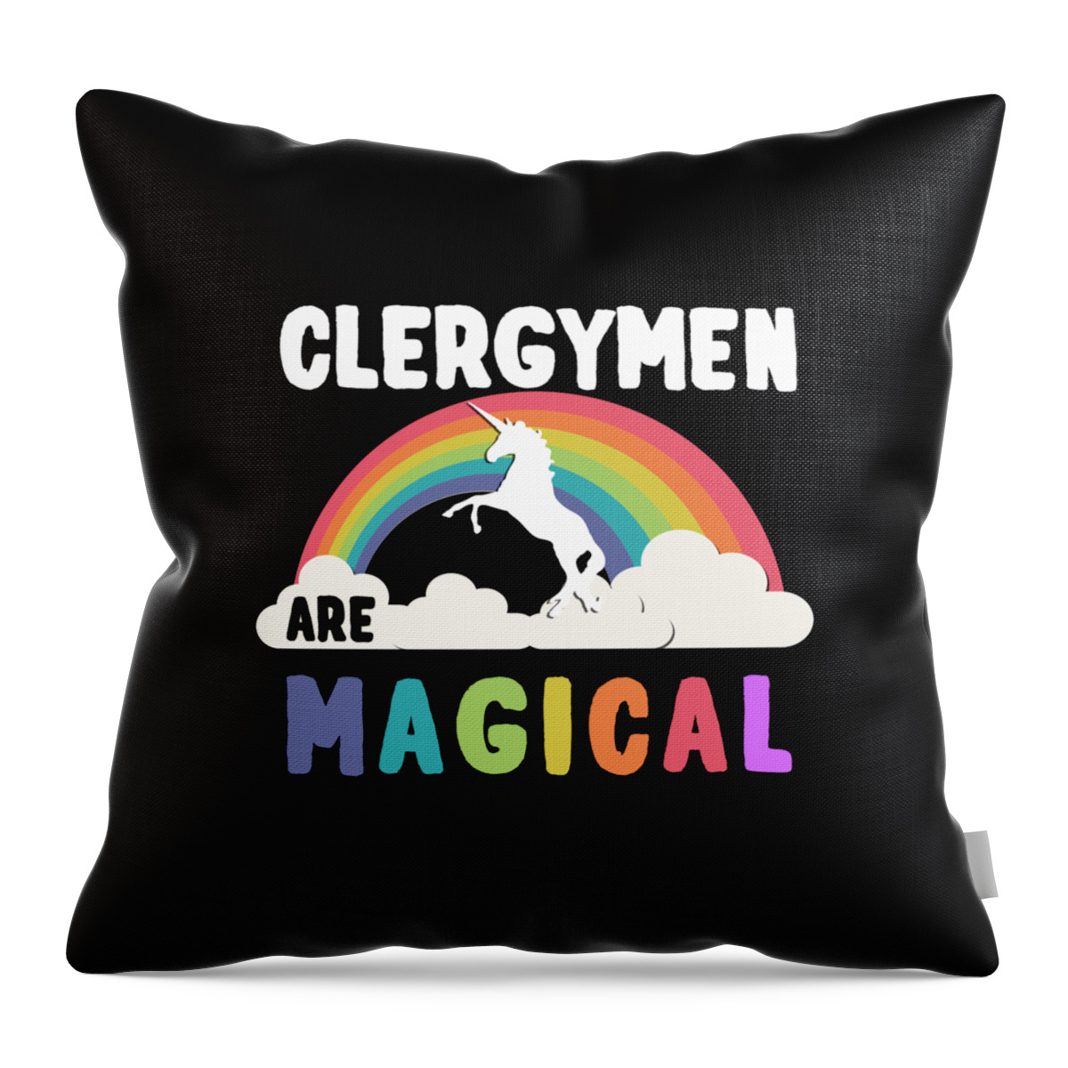 Unicorn Throw Pillow featuring the digital art Clergymen Are Magical #1 by Flippin Sweet Gear