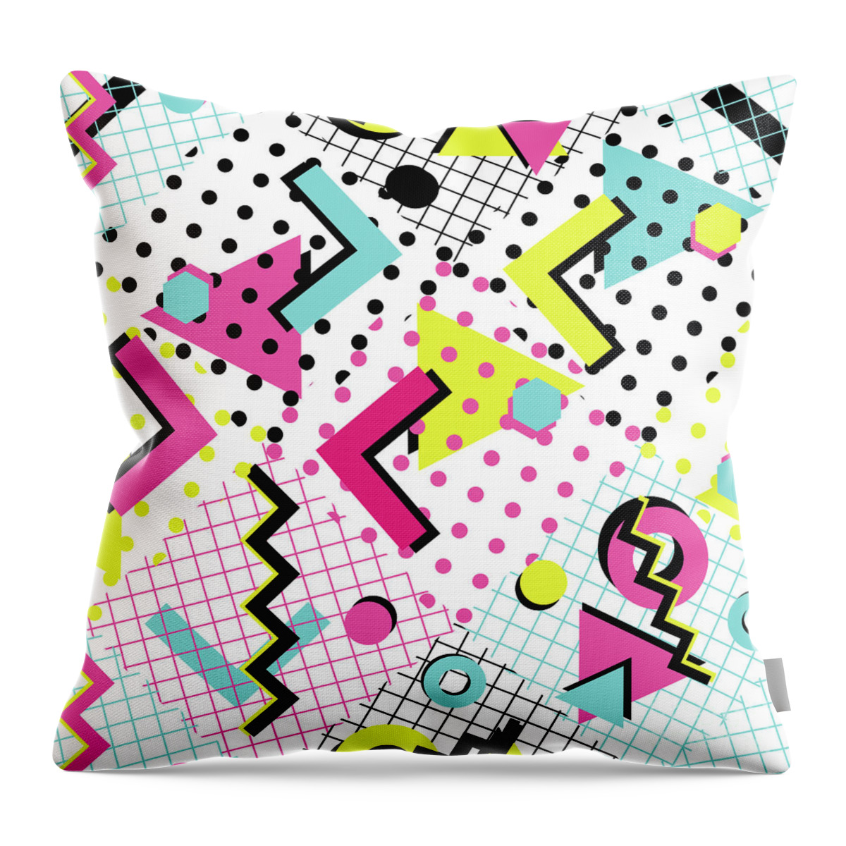 1980-1989 Throw Pillow featuring the digital art Colorful Abstract 80s Style Seamless #1 by Alex bond