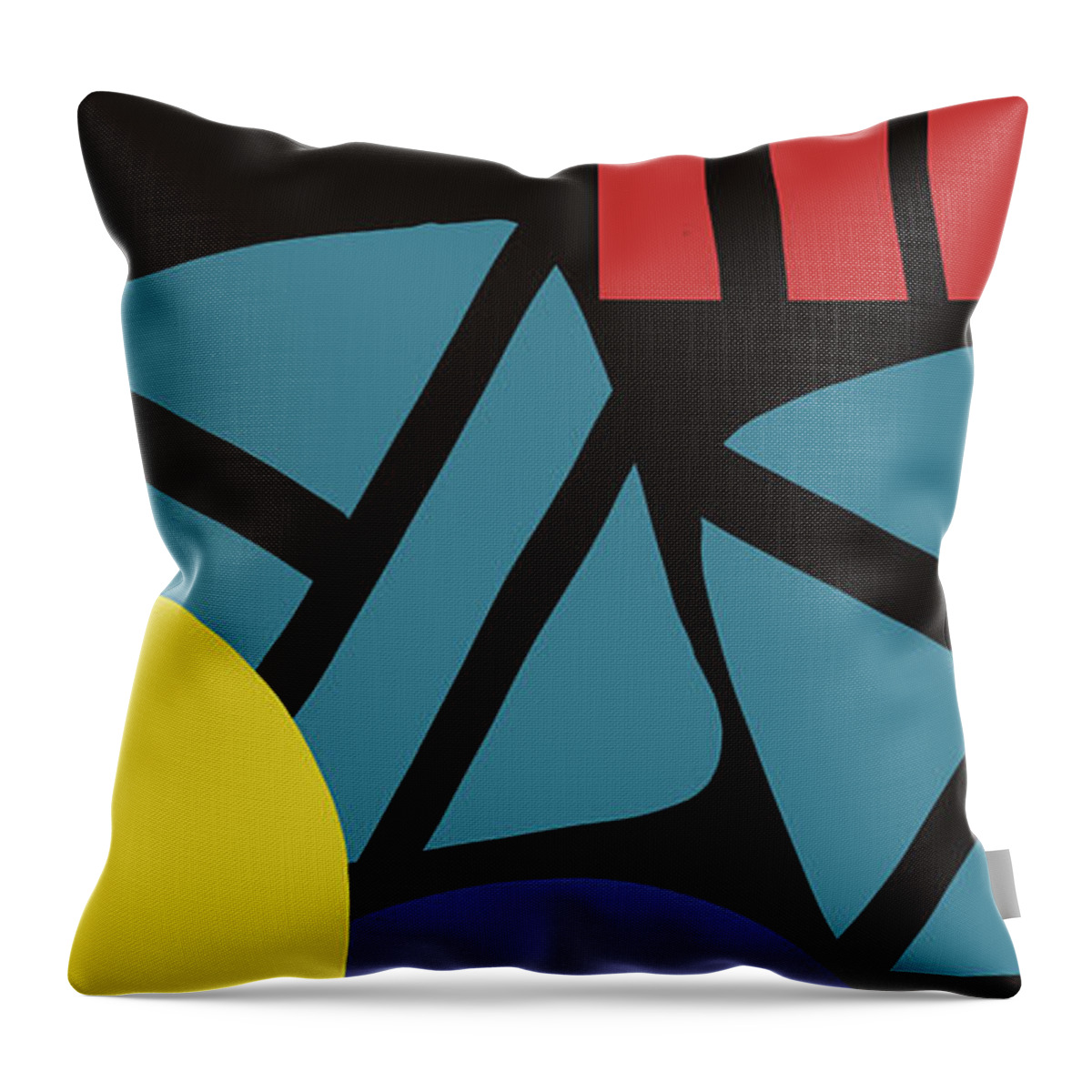 Abstract Throw Pillow featuring the digital art Colorful Bento 3- Art by Linda Woods #1 by Linda Woods