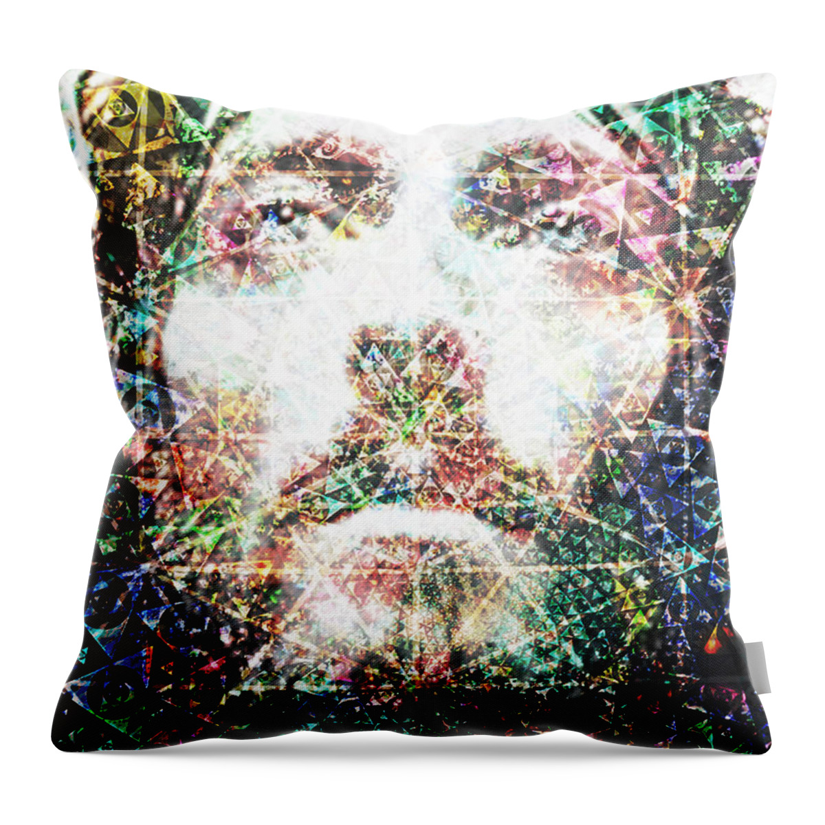 Jesus Throw Pillow featuring the digital art Cosmic Christ by J U A N - O A X A C A