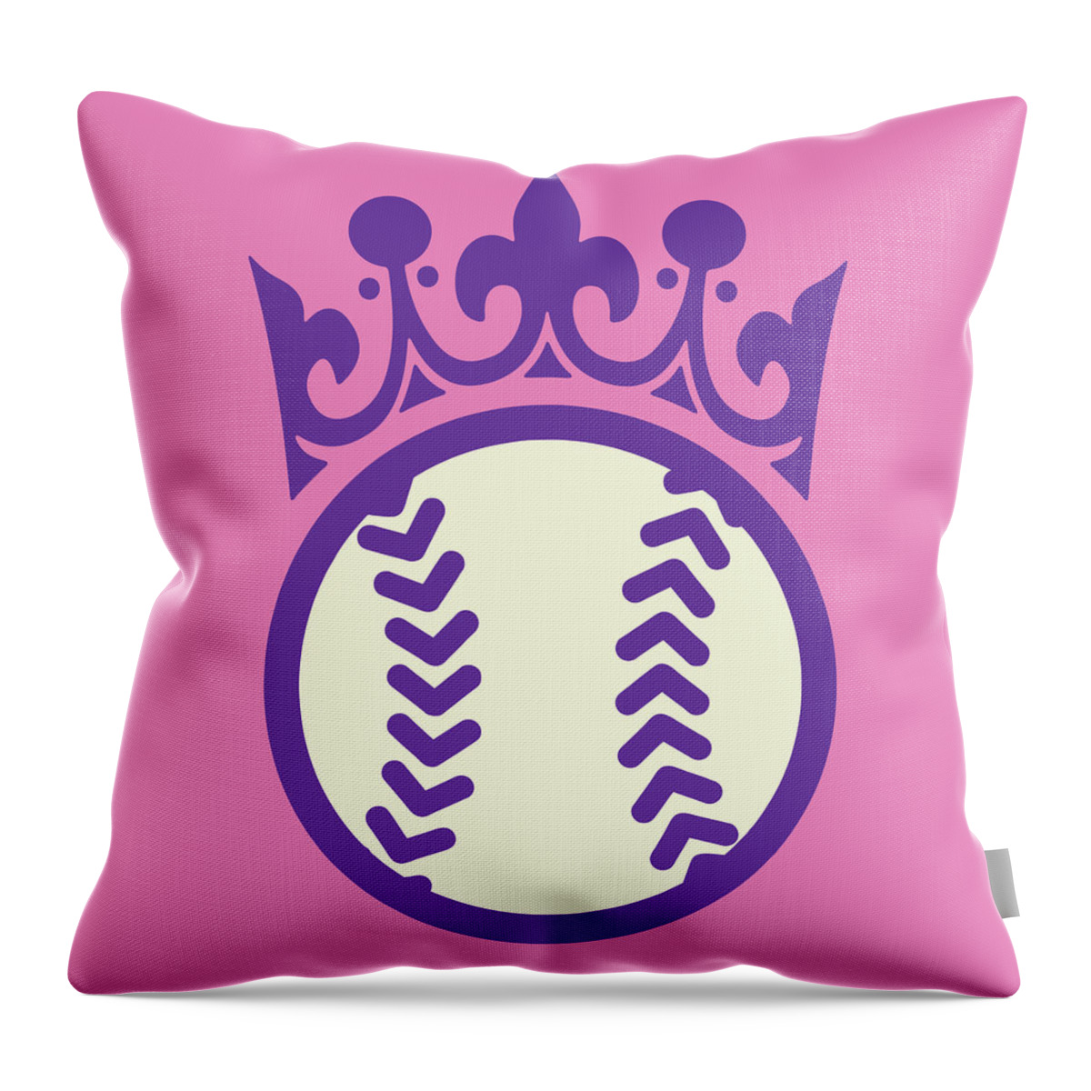 American Pastime Throw Pillow featuring the drawing Crown and Baseball #1 by CSA Images