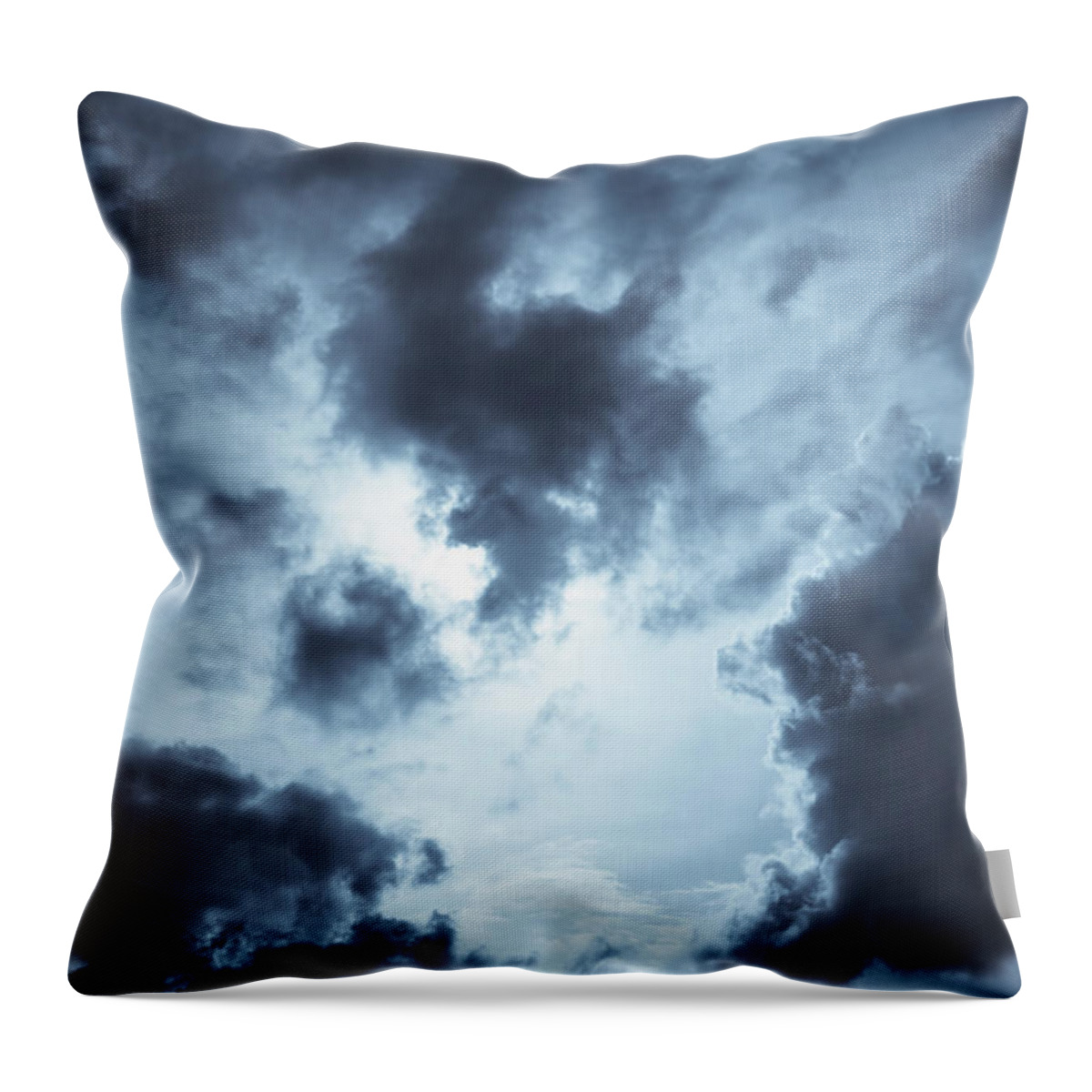 Underwater Throw Pillow featuring the photograph Dark Dramatic Clouds #1 by Elfinima