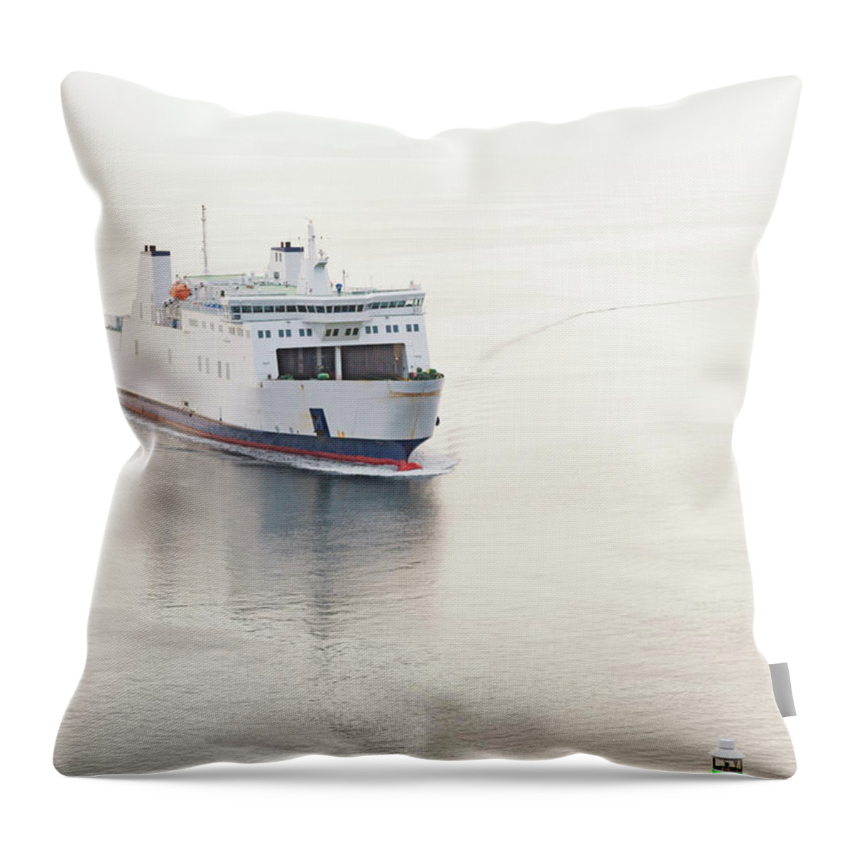 Freight Transportation Throw Pillow featuring the photograph Denmark, Aarhus, View Of Entering #1 by Westend61