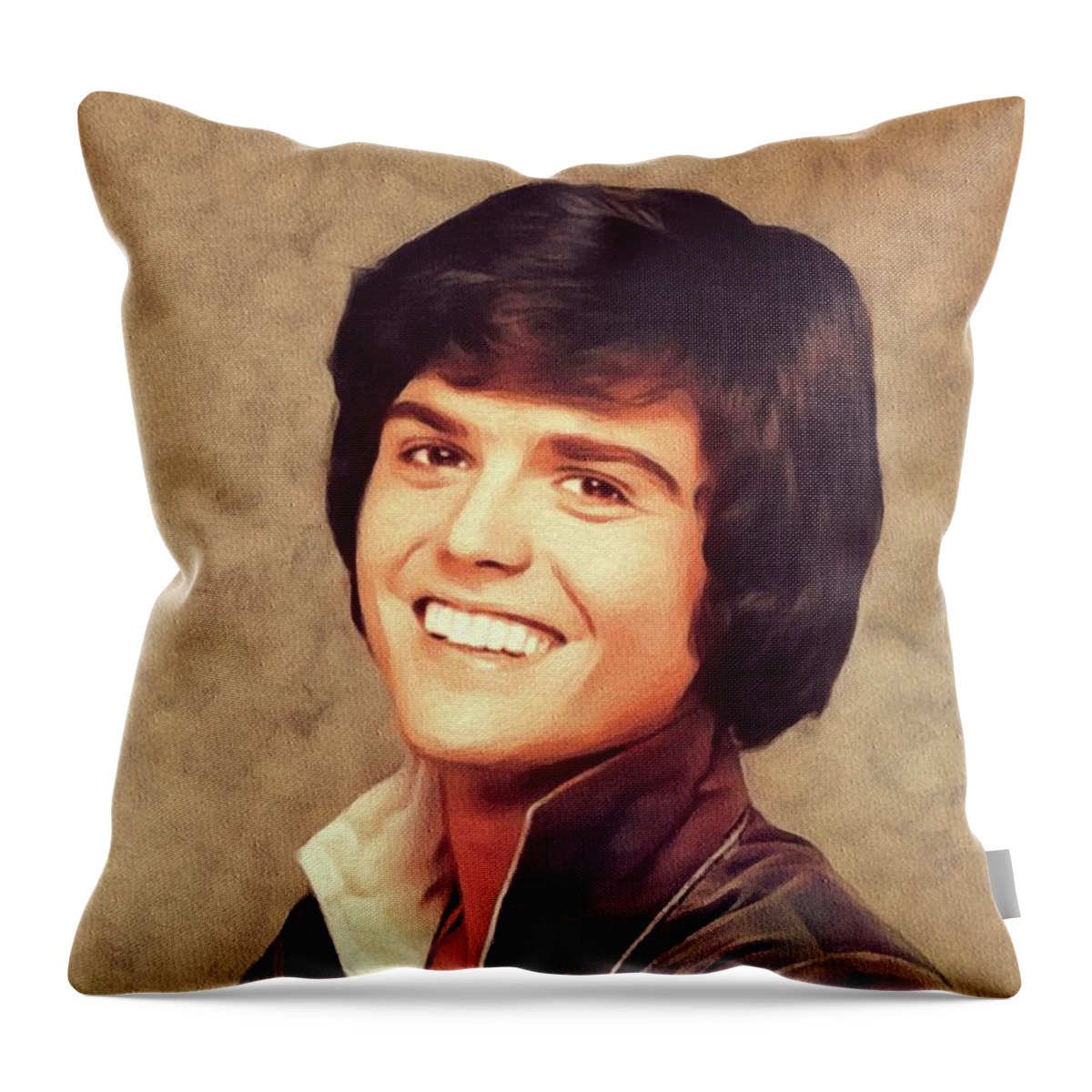 Donny Throw Pillow featuring the painting Donny Osmond, Singer/Actor #1 by Esoterica Art Agency
