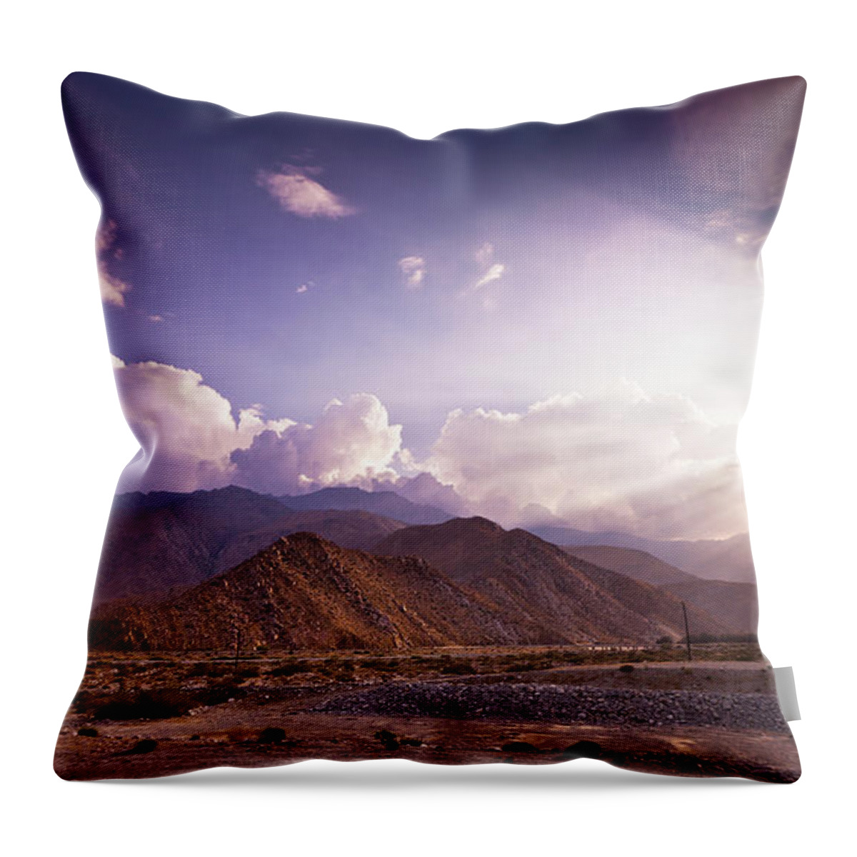 Empty Throw Pillow featuring the photograph Dramatic Palm Springs Landscape #1 by Halbergman