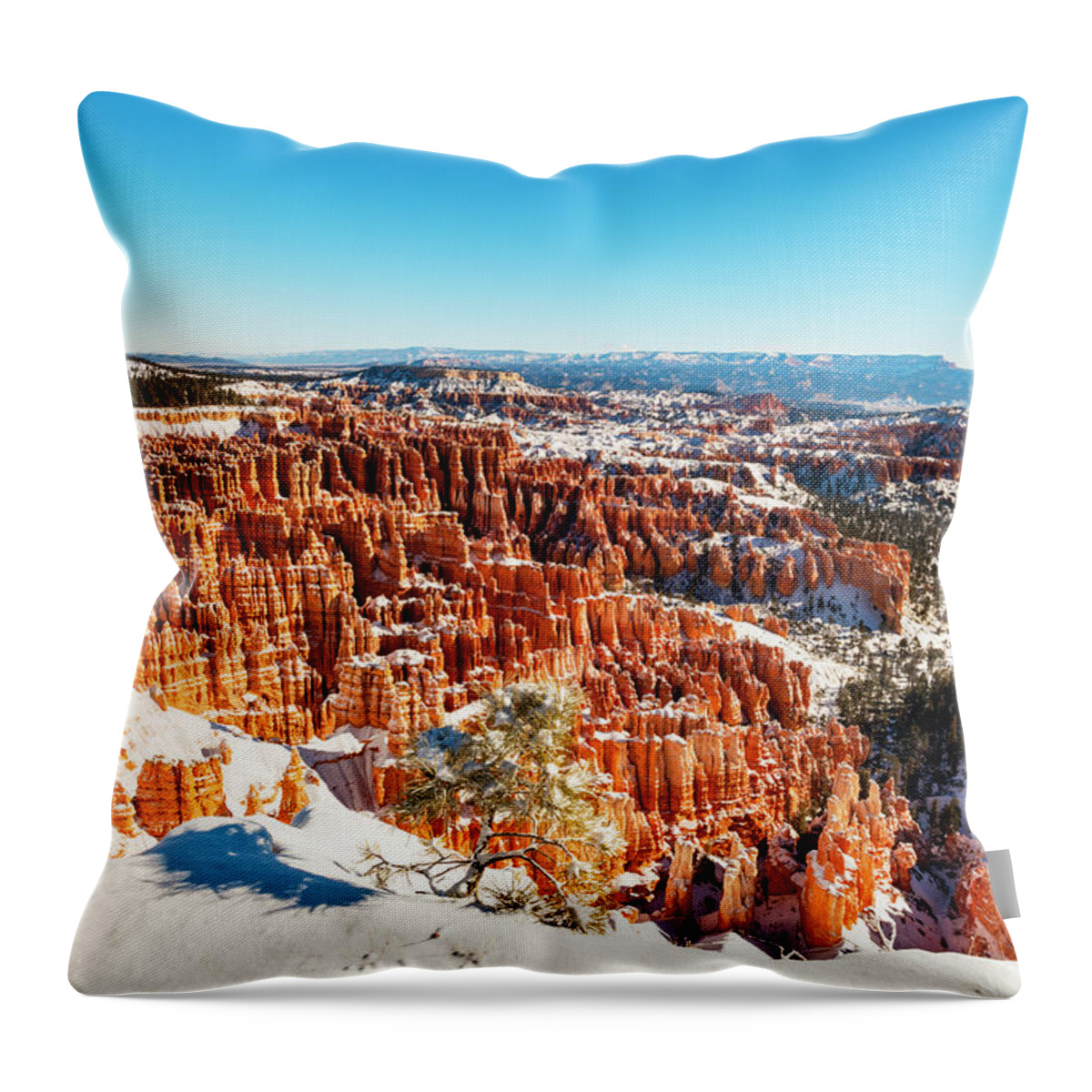 Estock Throw Pillow featuring the digital art Early Morning At Bryce Canyon, Utah #1 by Jordan Banks