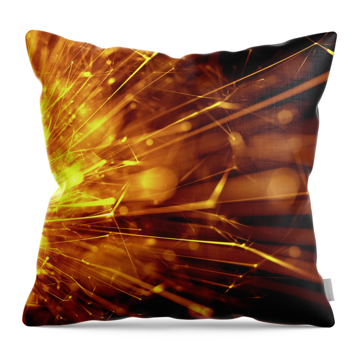 Firework Display Throw Pillow featuring the photograph Fire Sparkler #1 by Nikada