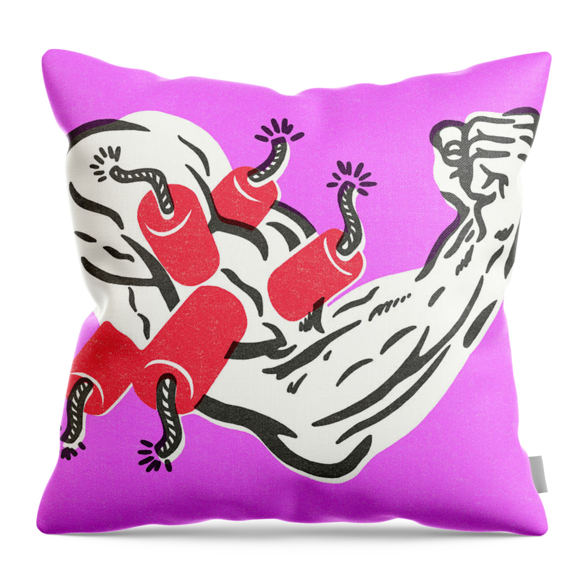 Arm Throw Pillow featuring the drawing Firecracker Biceps #1 by CSA Images