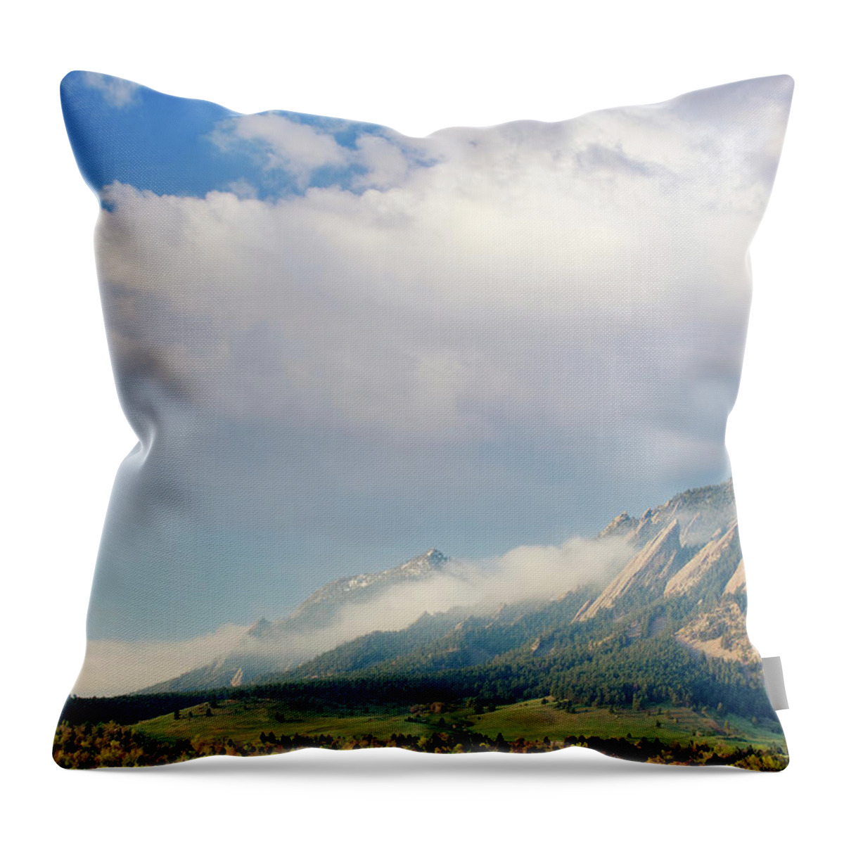 Scenics Throw Pillow featuring the photograph First Light On The Boulder Colorado #1 by Beklaus