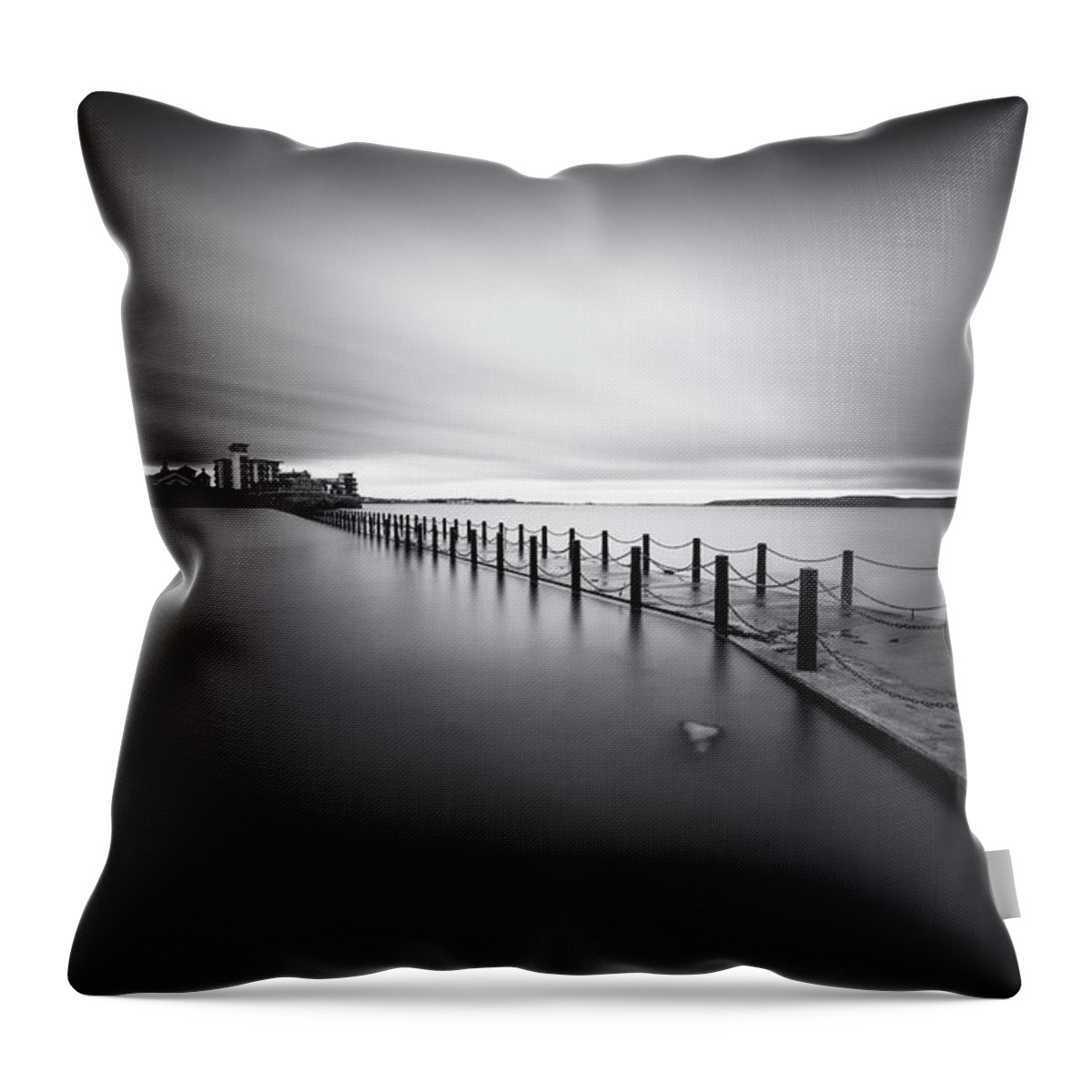 Pier Throw Pillow featuring the photograph Flooded #1 by Dominique Dubied